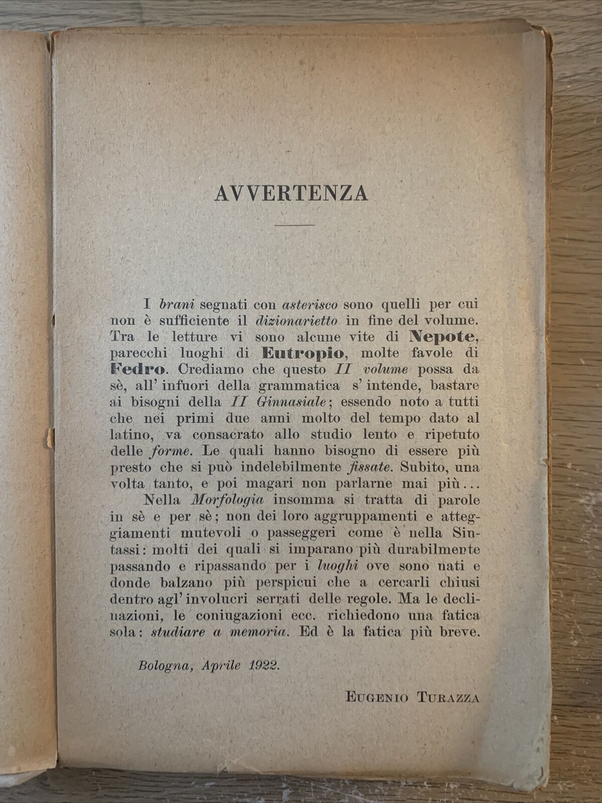 ESERCIZI E LETTURE LATINE parte seconda Eugenio Turazza 1922