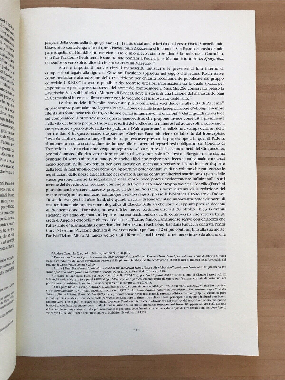 INTAVOLATURA MANOSCRITTA PER LIUTO,G. Pacolini, Castelfr. Veneto, F. Rossi Forni