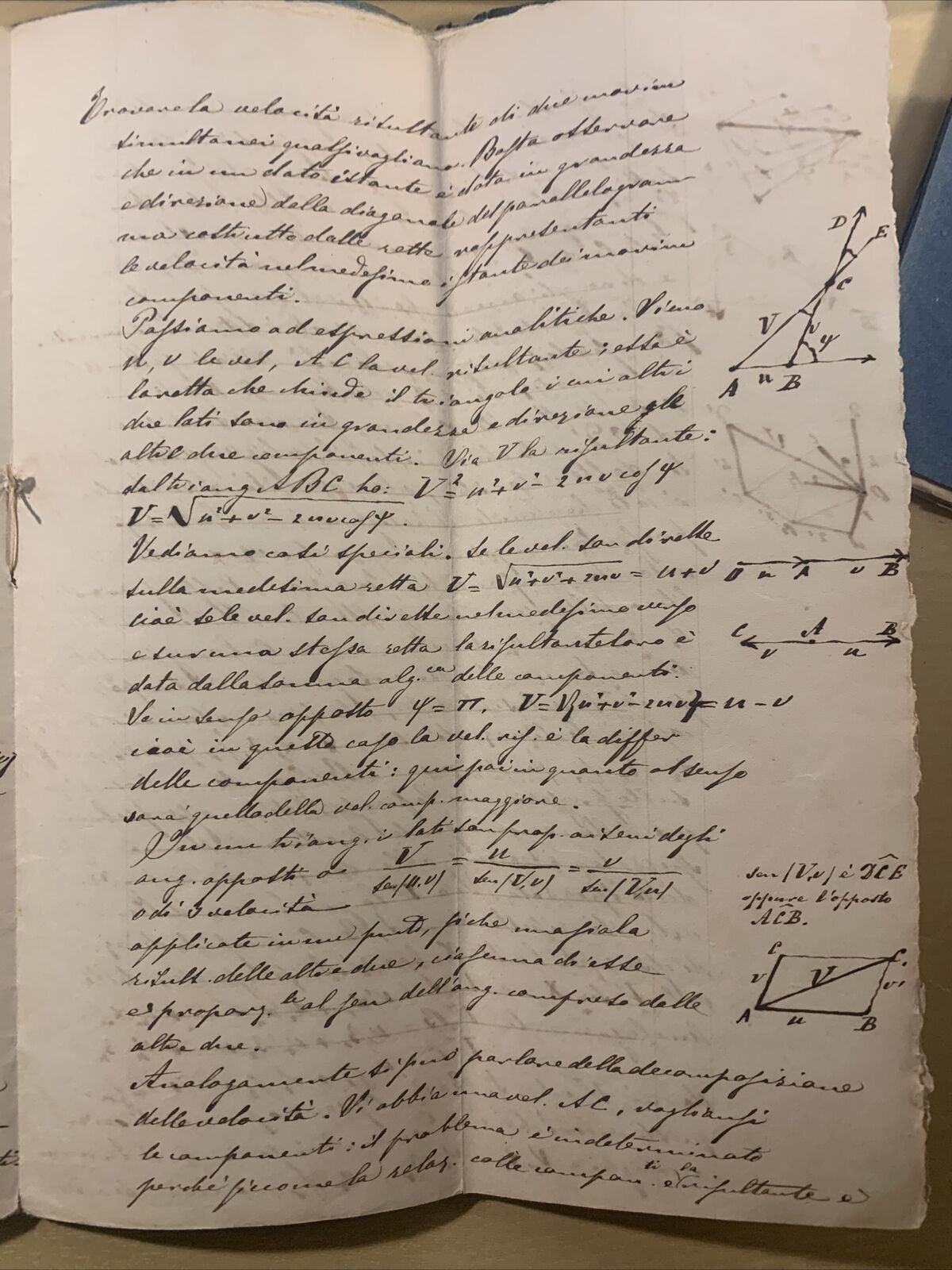 Antico Manoscritto Università di Pavia 1876, Meccanica Razionale, Carlo Formenti