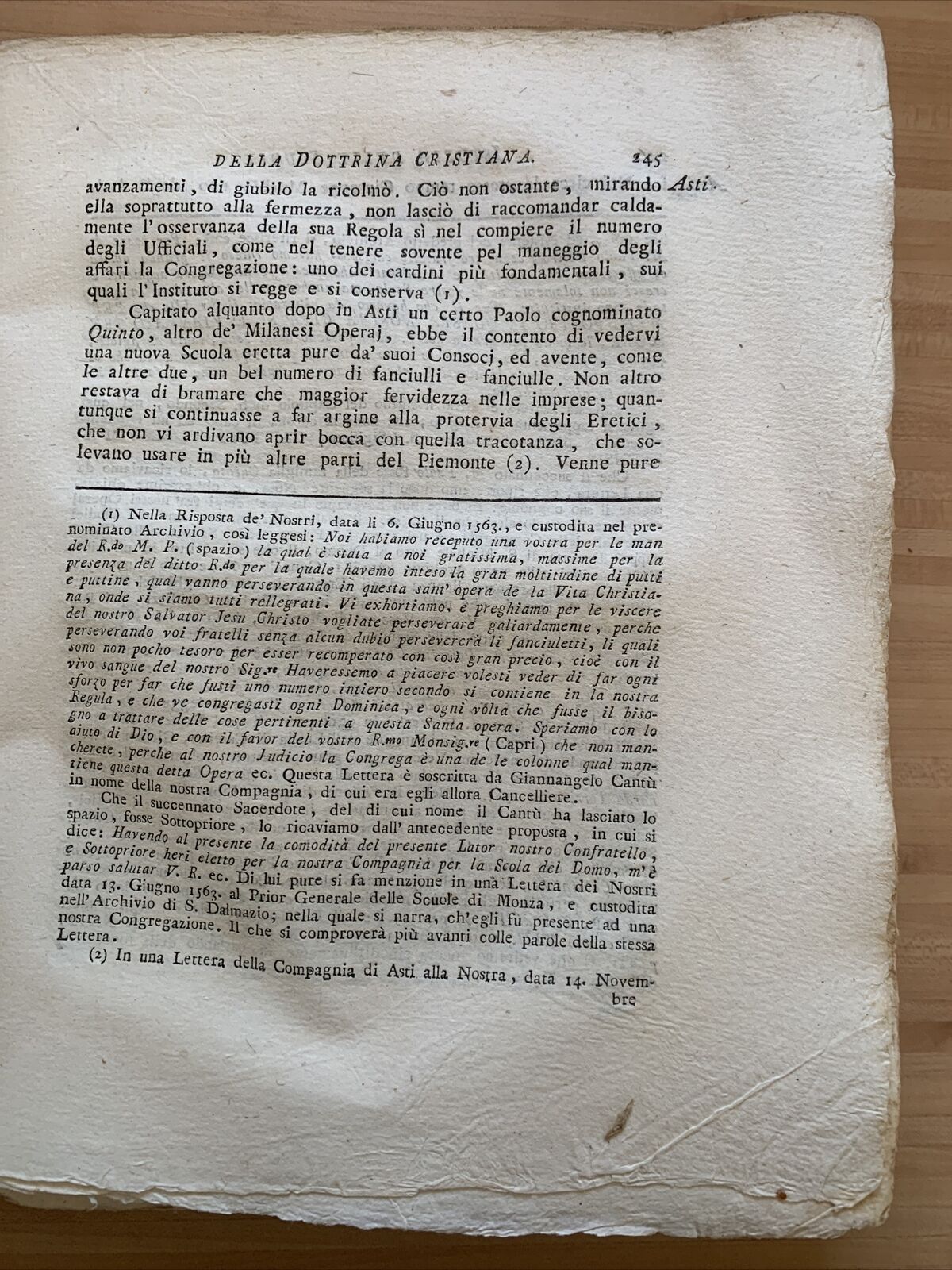 ISTORIA DELLE SCUOLE DOTTRINA CRISTIANA, Giambatista Castiglione PARTE PRIMA1800
