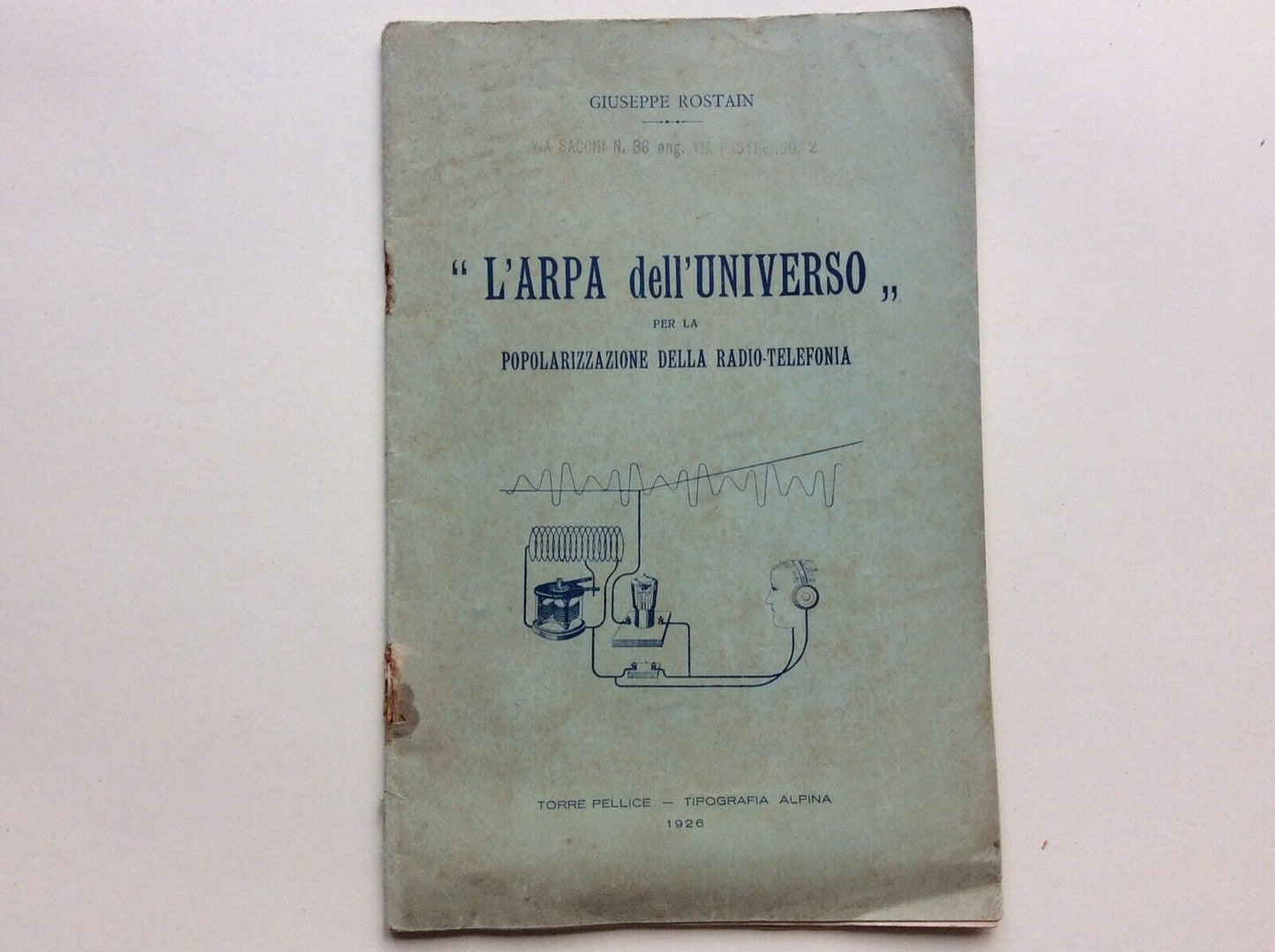 L’ARPA DELL’UNIVERSO, GIUSEPPE ROSTAIN, 1926 polarizzazione radio-telefonia.