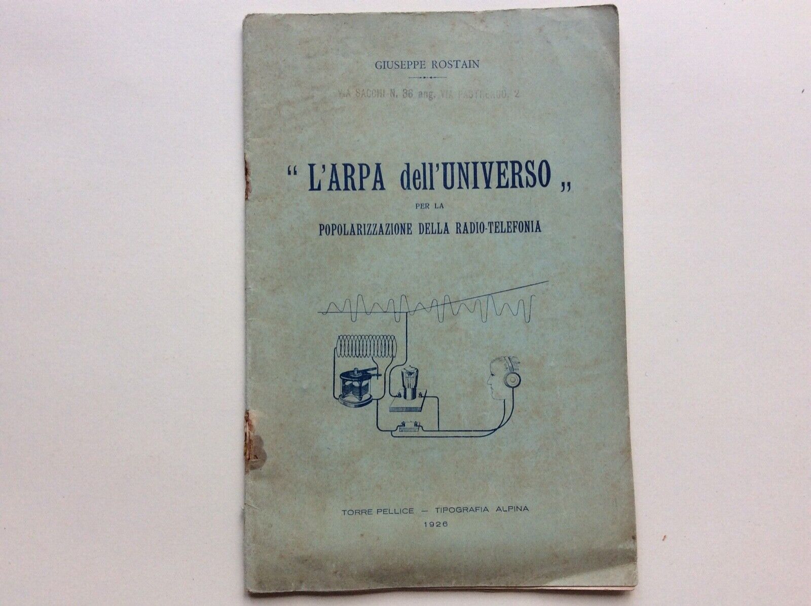 L’ARPA DELL’UNIVERSO, GIUSEPPE ROSTAIN, 1926 polarizzazione radio-telefonia.