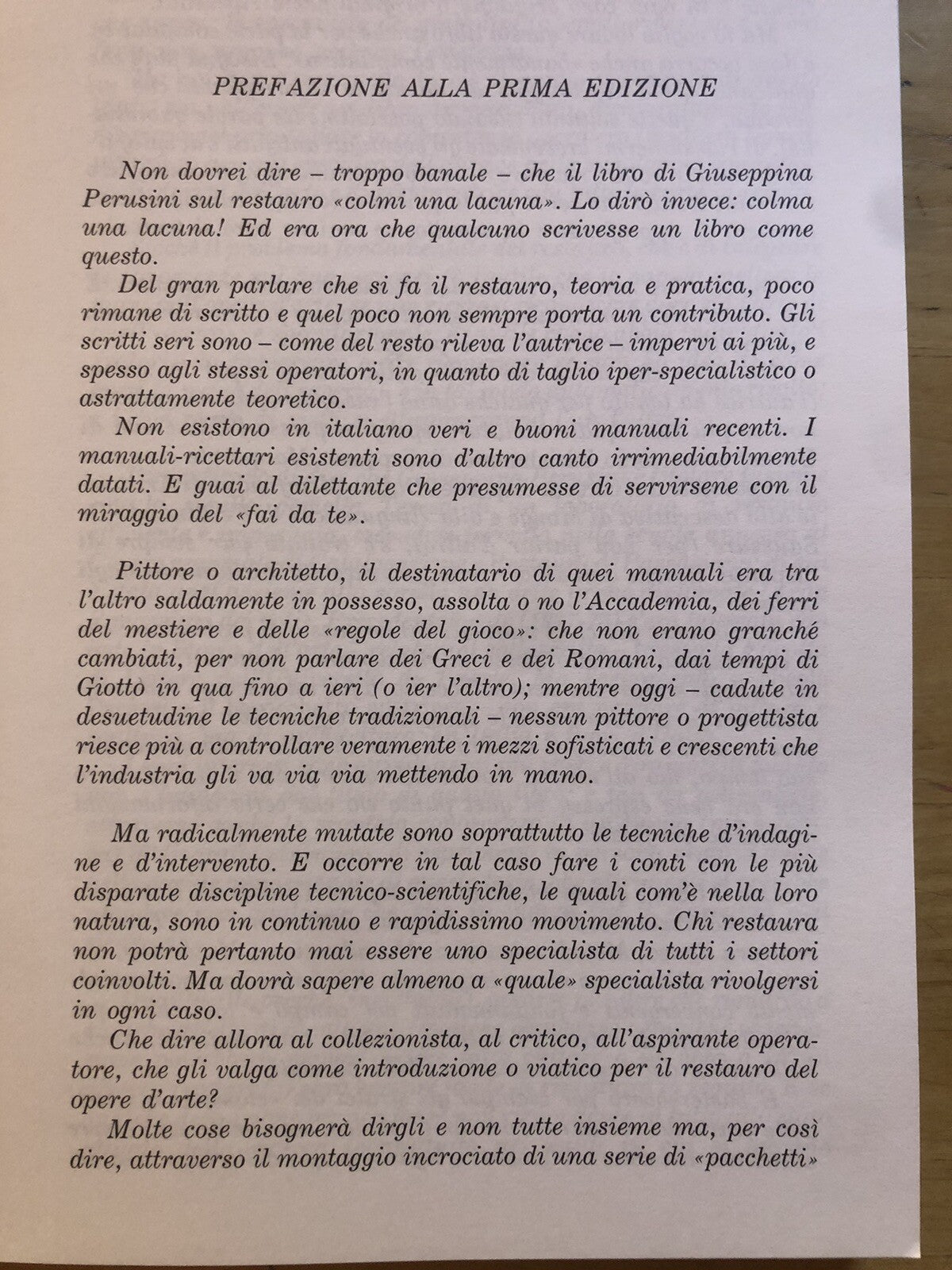 Il restauro dei dipinti e delle sculture lignee, Giuseppina Perusini. Del Bianco