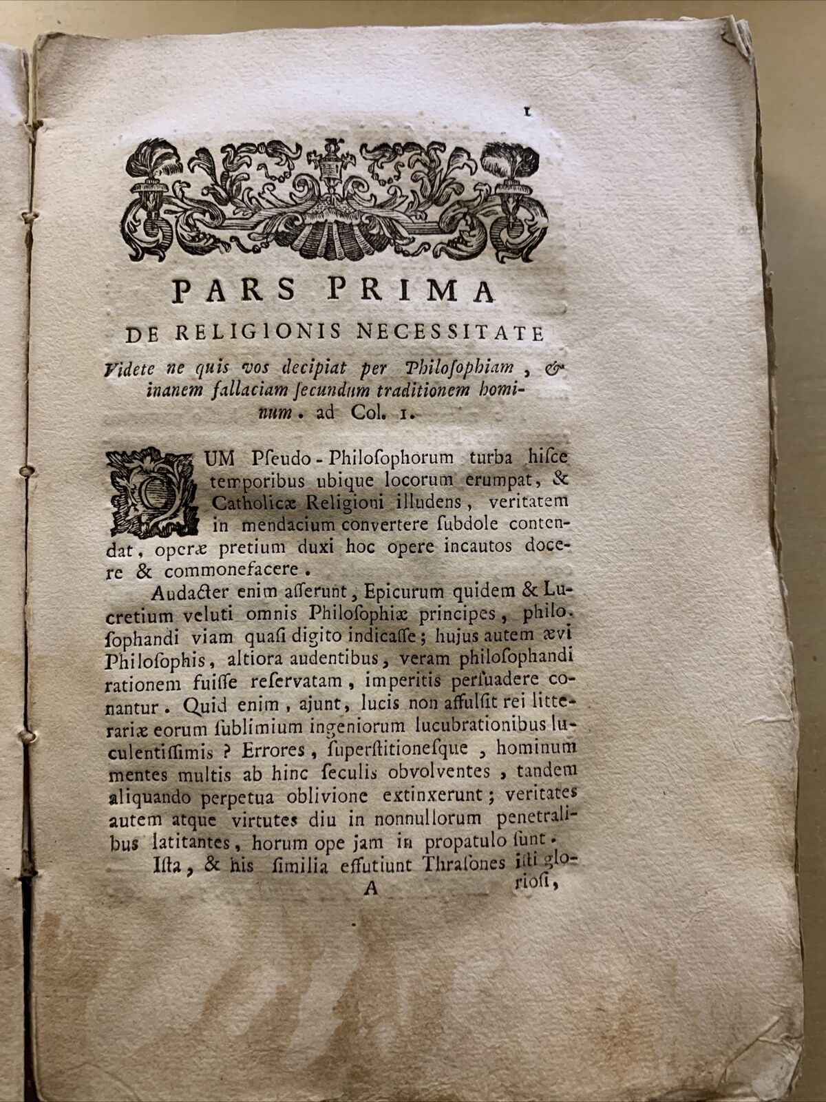 Antico testo religioso 1780  **Raro*