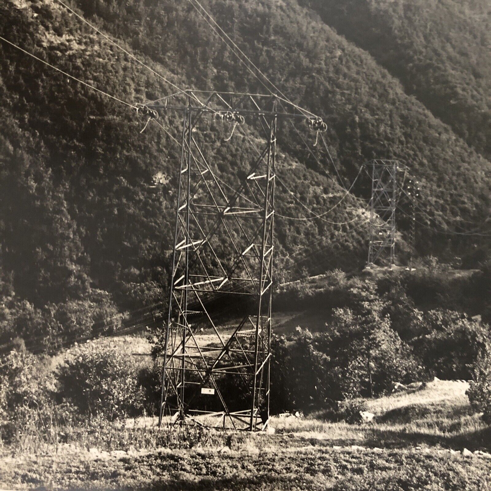 Fotografia antica appennino Bologna / Toscana, Linea elettrica