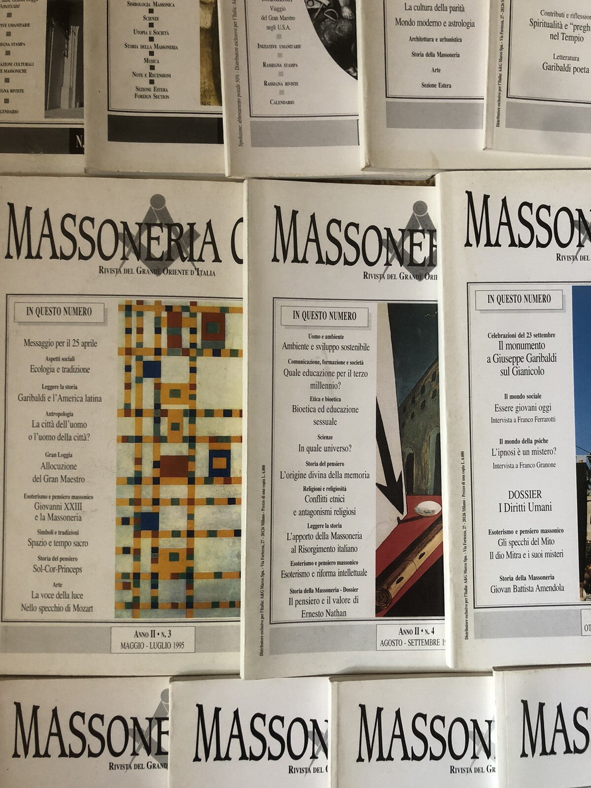 Massoneria oggi rivista del grande oriente d'Italia, 23 numeri 1993 - 1997