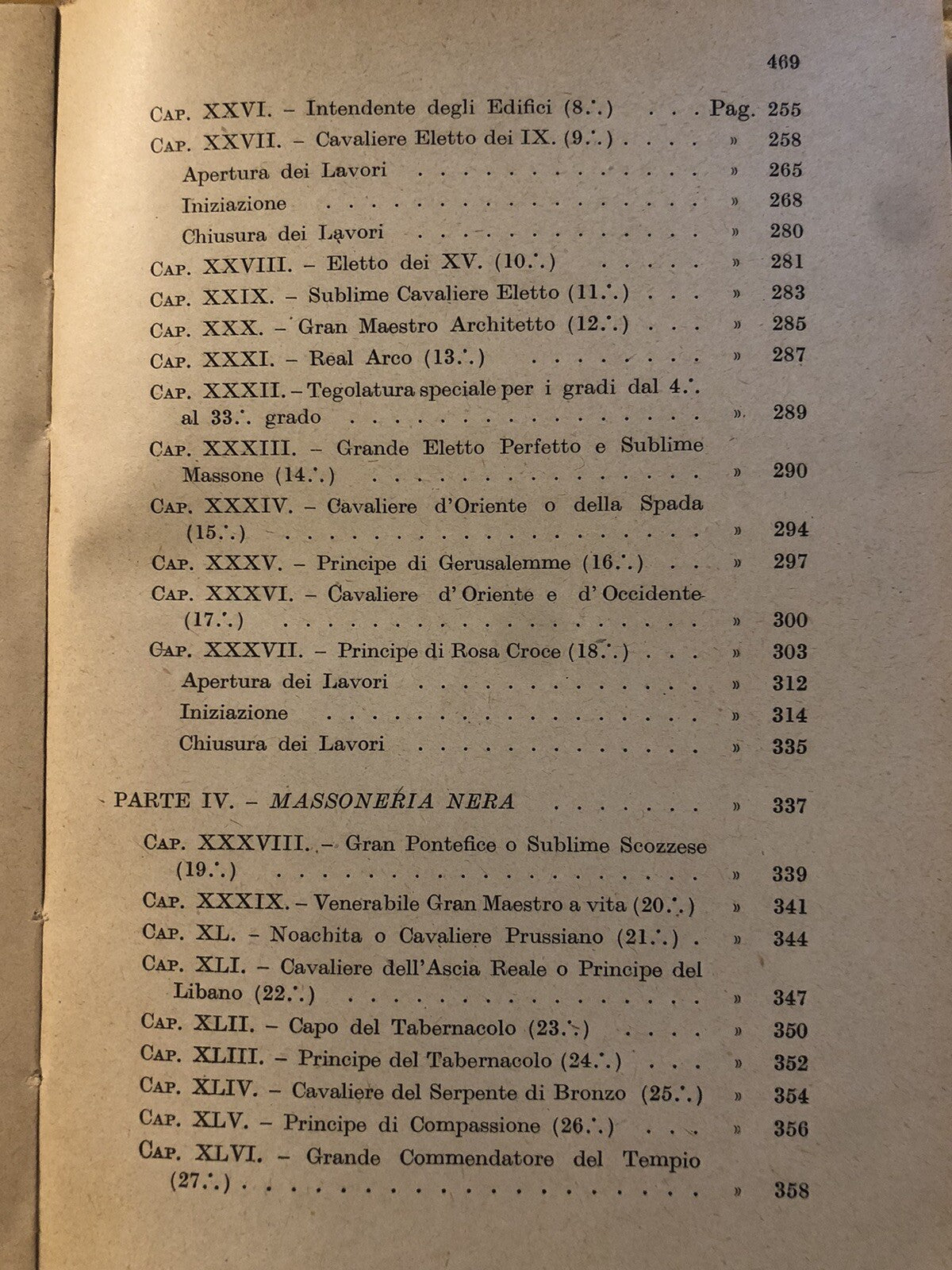 Il libro dei rituali del rito scozzese antico accettato, Salvatore Farina 1946