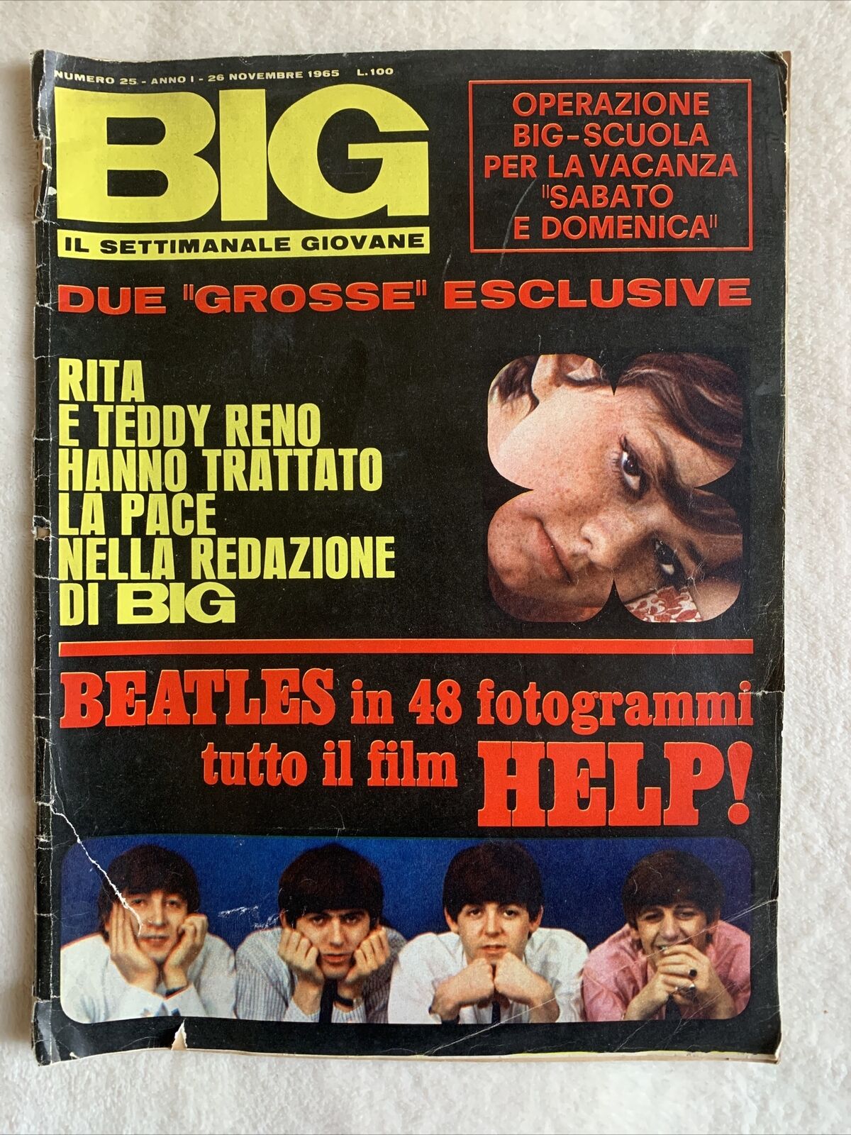 BIG N. 25 il settimanale giovane BEATLES IN 48 FOTOGRAMMI 1965 #