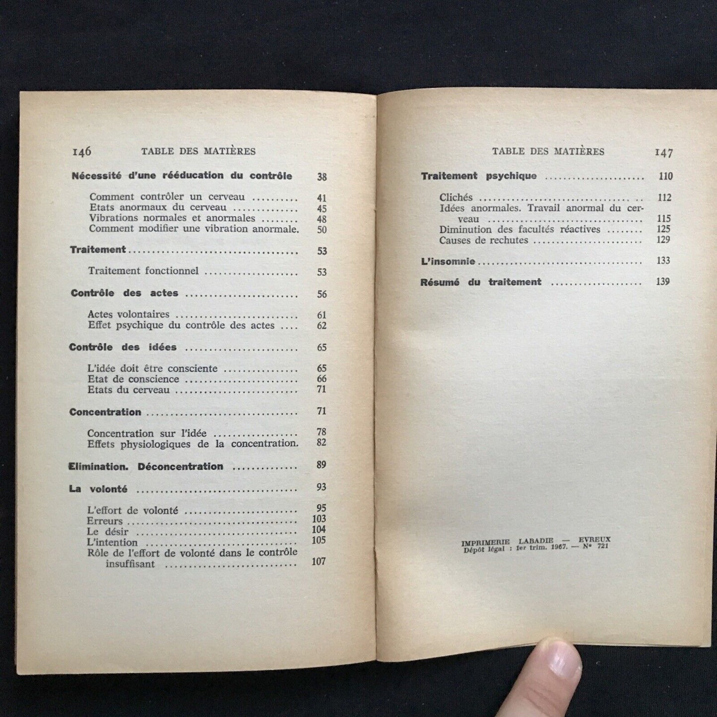 Traitement des Psychonévroses, Dr Roger VITTOZ, J.B. Bailliére et fils ed. 1967