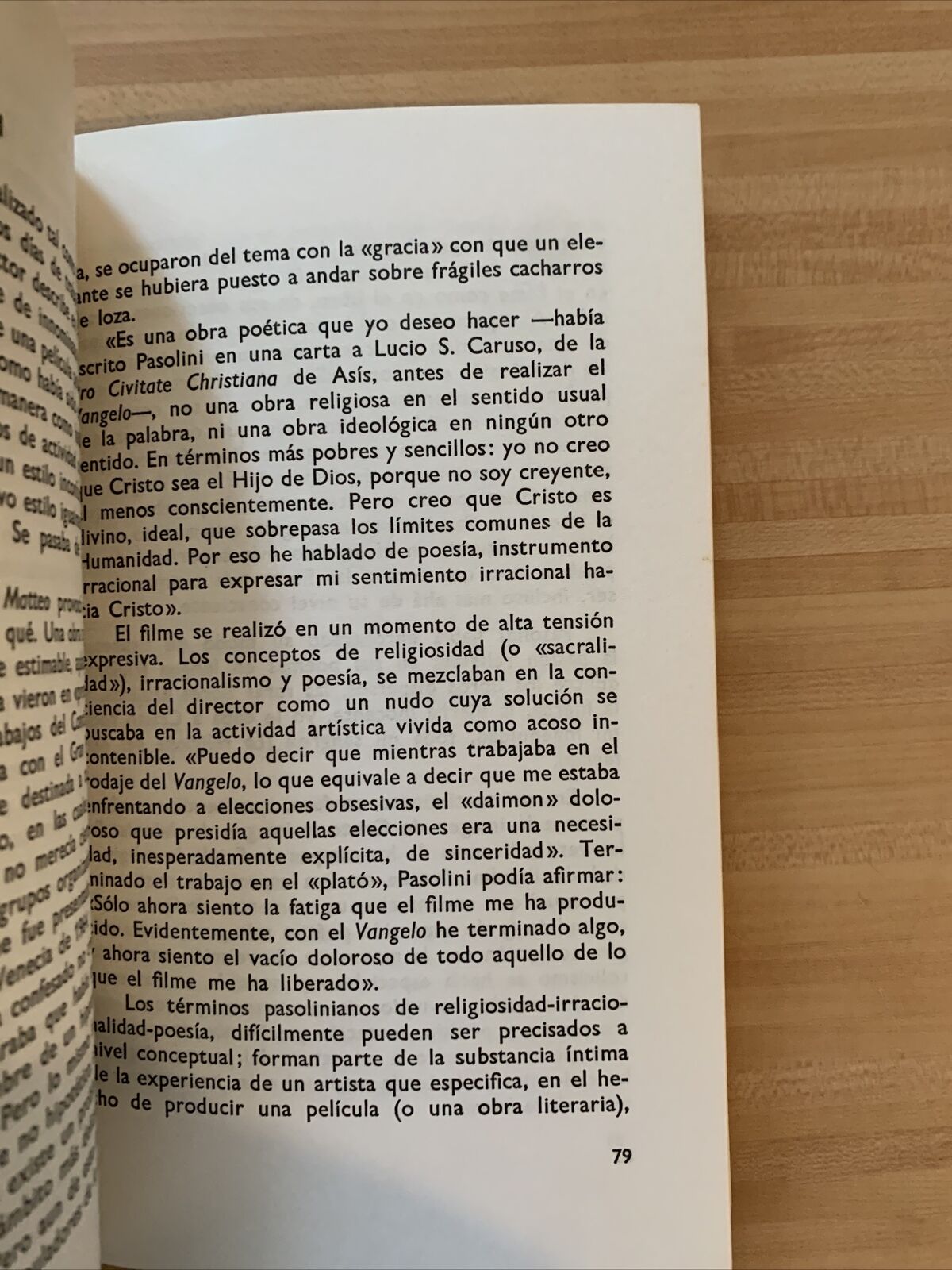 PIER PAOLO PASOLINI - VIRGILIO FANTUZZI. Mensajero ( lingua spagnola) 1978