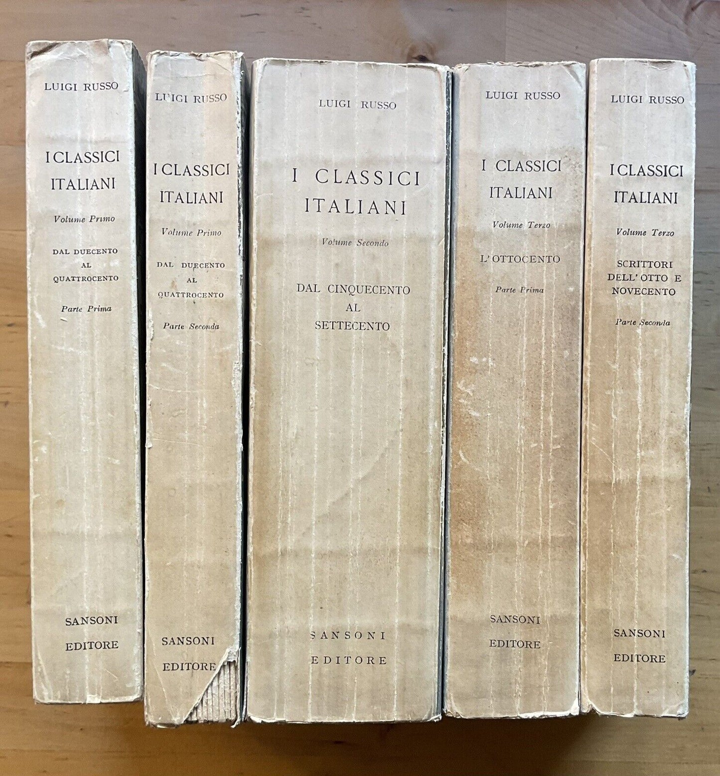 I classici Italiani, Luigi Russo - Sansoni opera completa in 5 volumi 1953