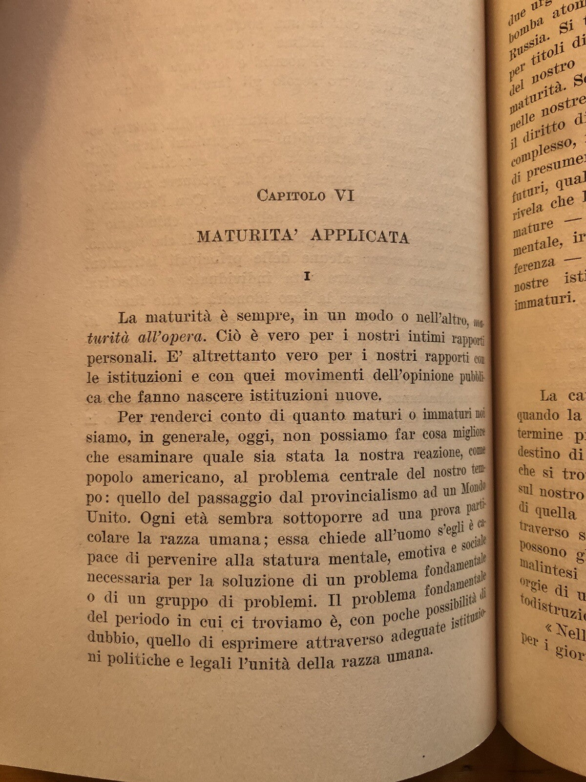 La mente matura, Harry A. Overstreet. Garzanti 1951