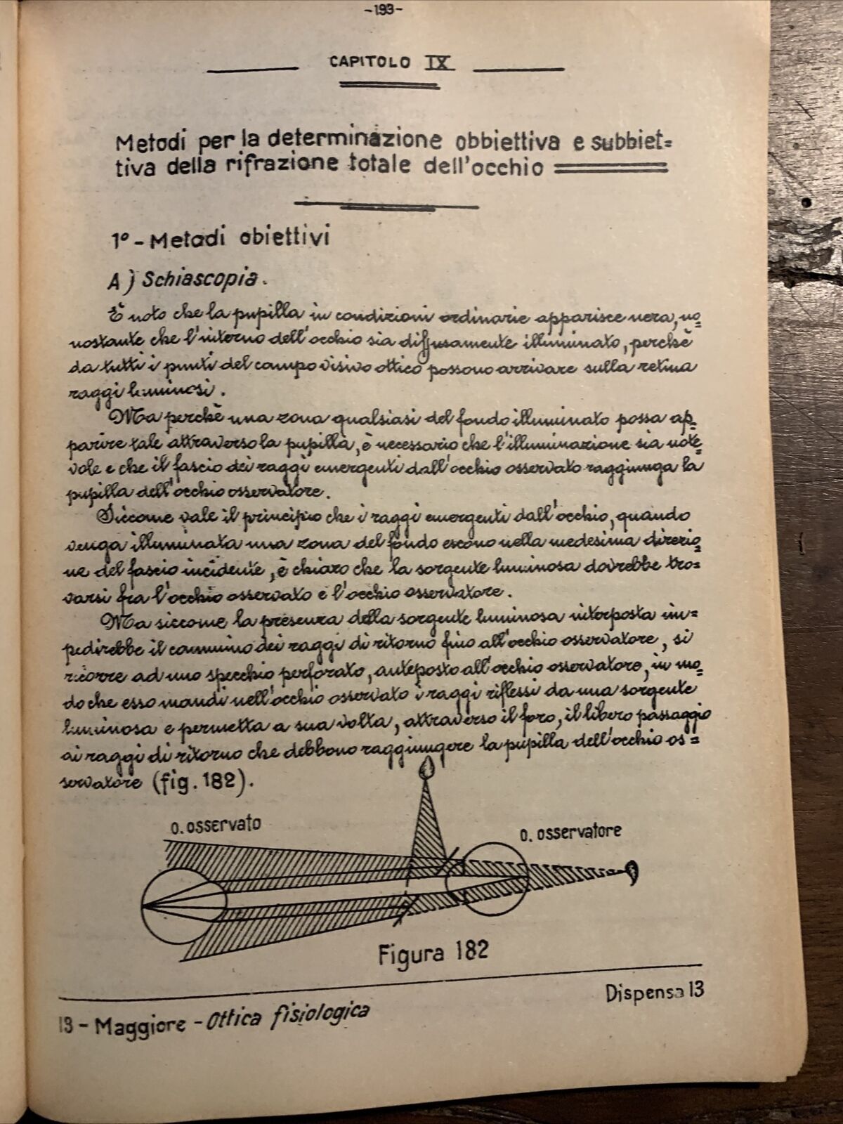 LEZIONI DI OTTICA FISIOLOGICA, Luigi Maggiore - Mario Bozzi 1948 #