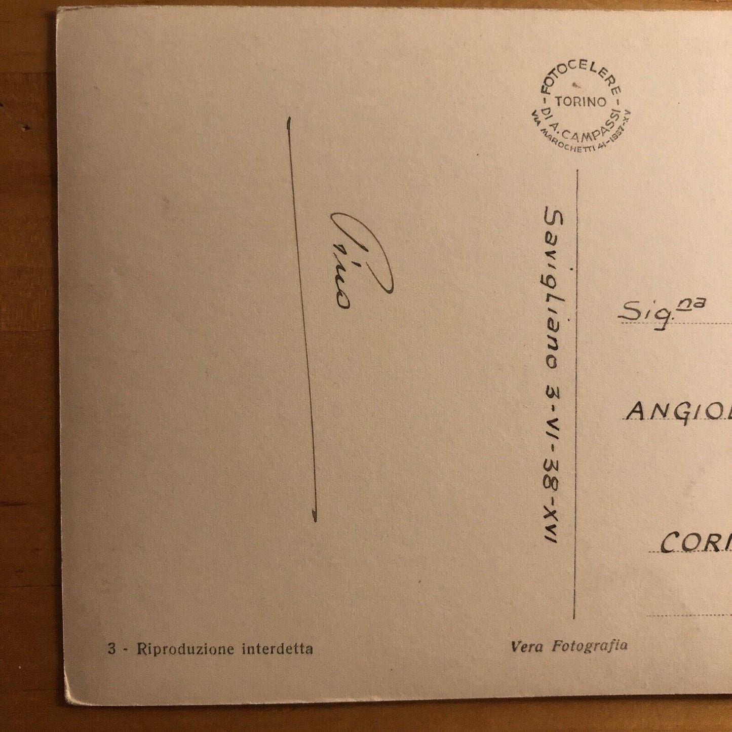 Cartolina SAVIGLIANO 1938  - VIAGGIATA