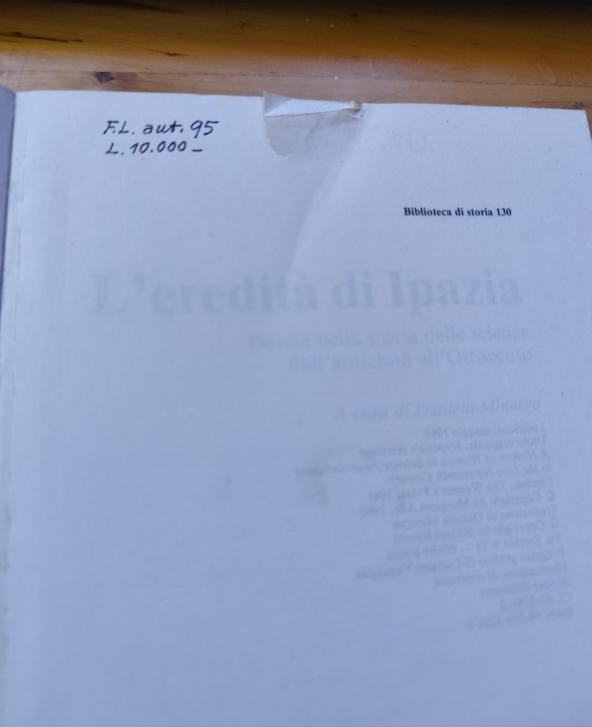 L'eredità di Ipazia, Margaret Alic -  Editori Riuniti 1989