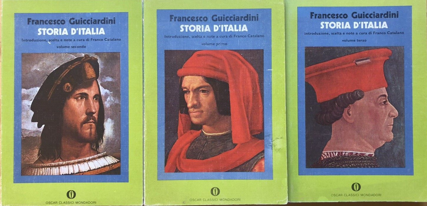 Storia d'Italia Francesco Guicciardini, 3 vol. Mondadori 1975
