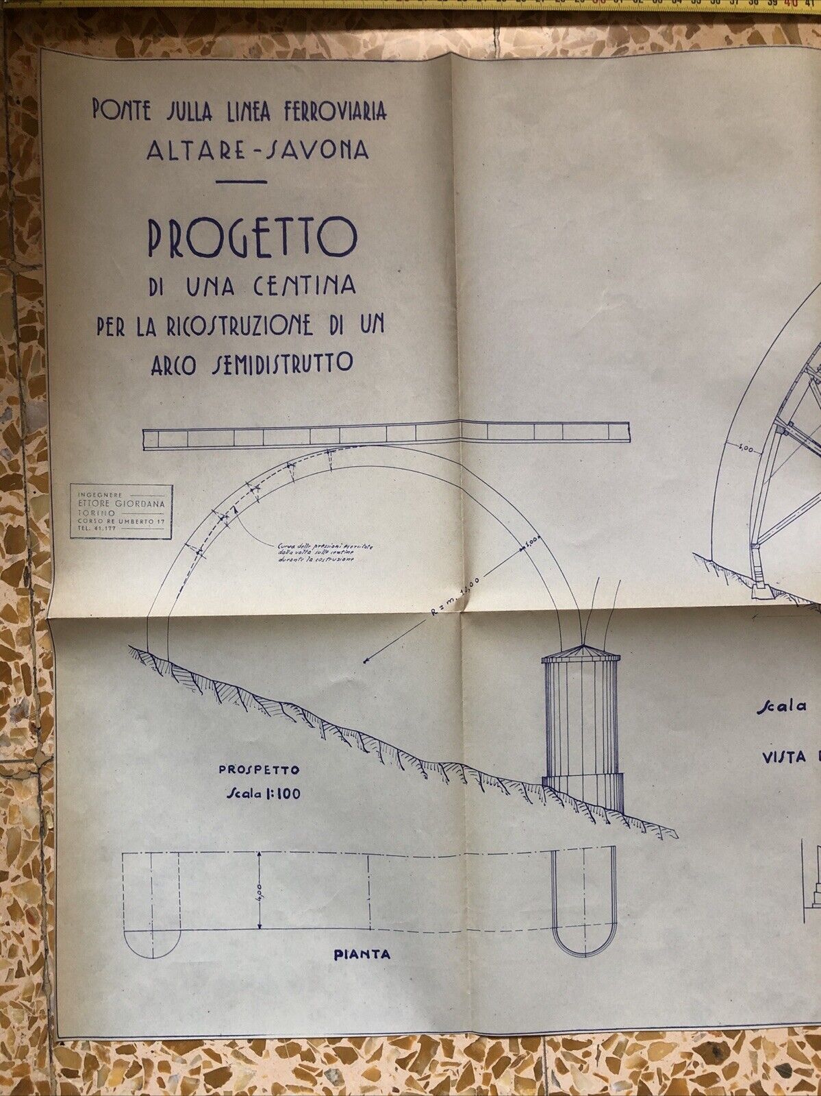 FERROVIE DELLO STATO linea Altare Savona progetto ricostruzione arco distrutto