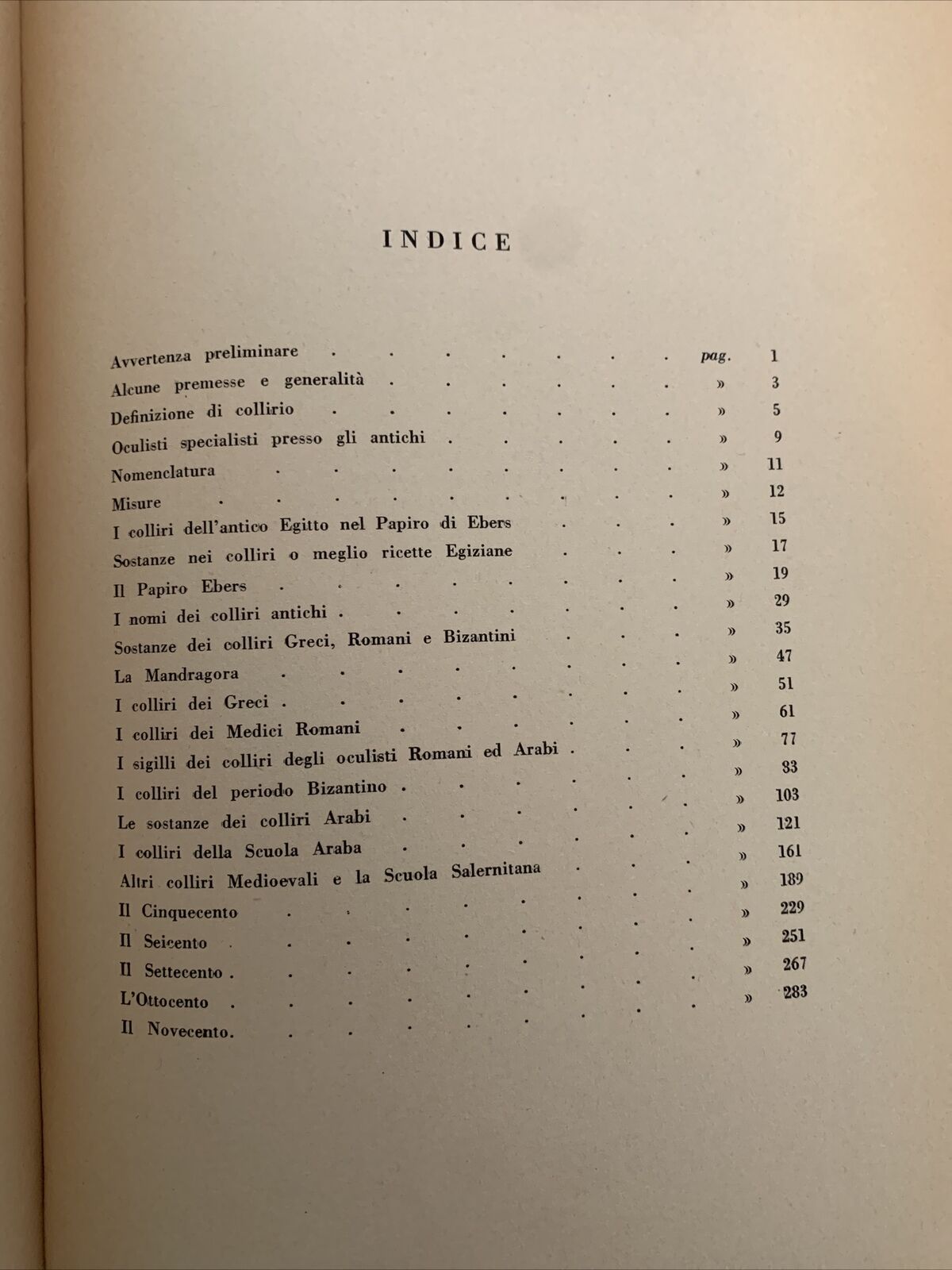 STORIA DEI COLLIRI - ARRIGO ANTONIBON. Casa editrice Vittorio Idelson 1939 #