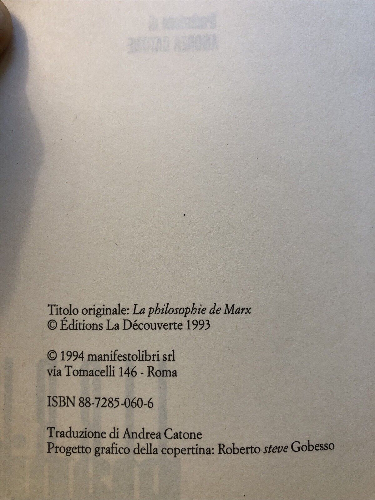La filosofia di Marx - Etienne Balibar, Manifestolibri 1994