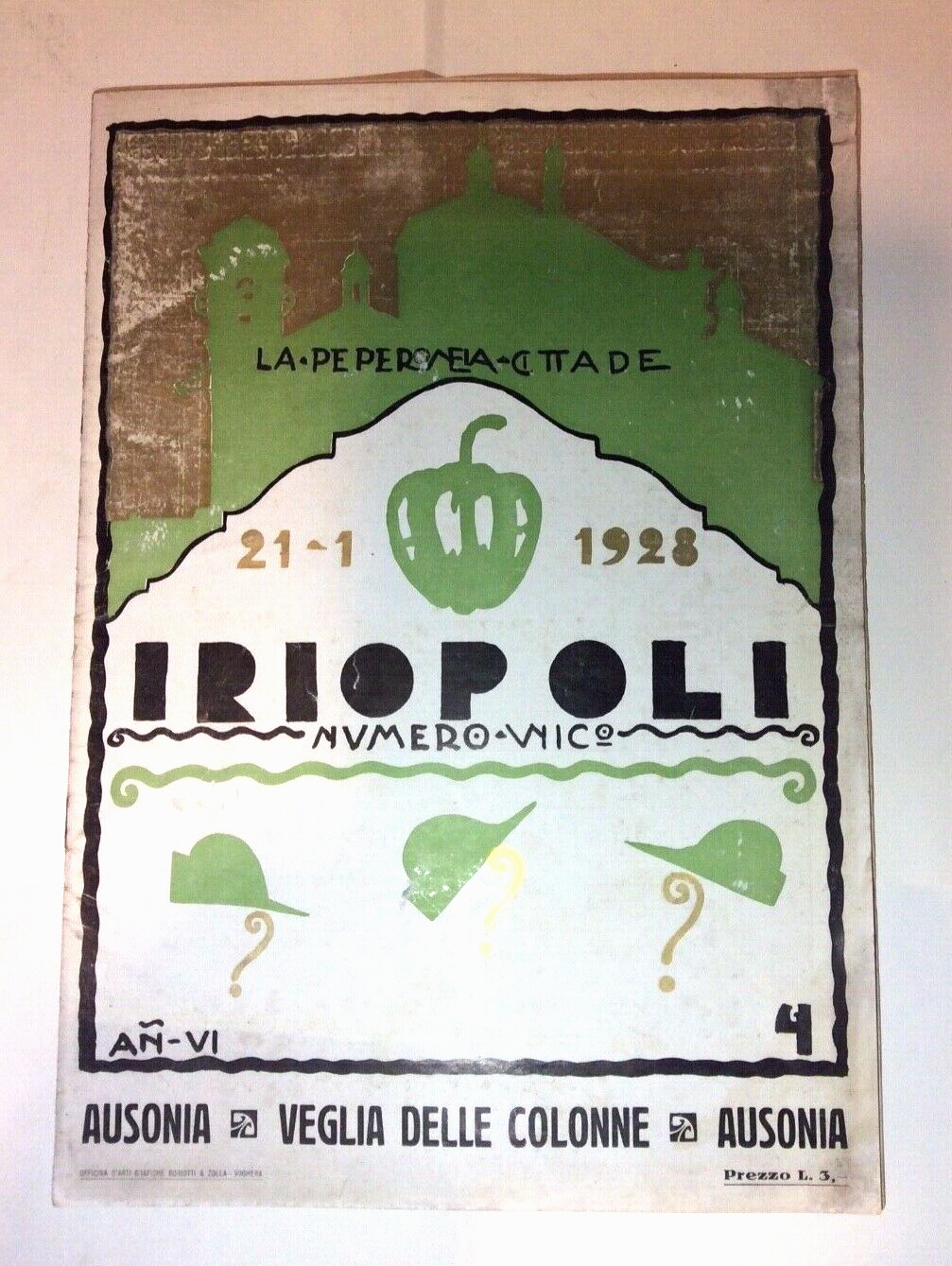 FASCISMO FUTURISMO VOGHERA GOLIARDI RIVISTA 1928 - IRIOPOLI