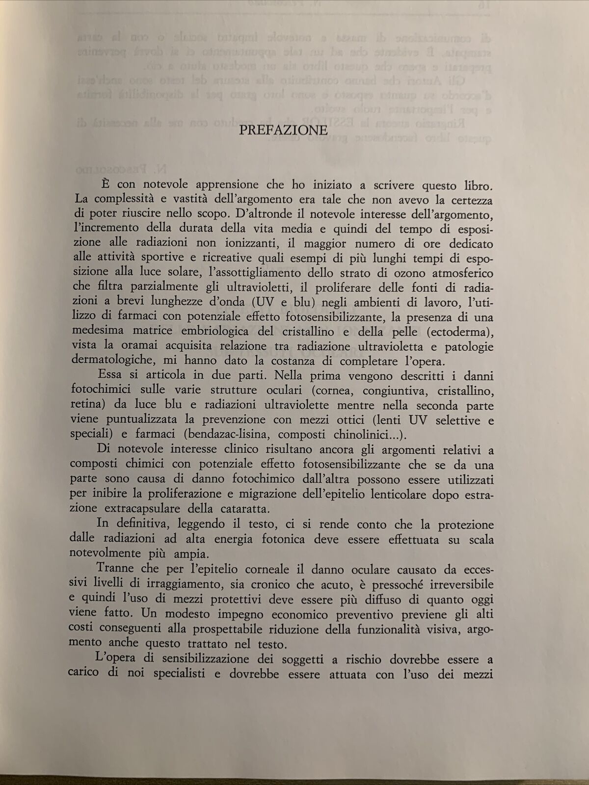 RADIAZIONI NON IONIZZANTI ED OCCHIO - Nicola Pescosolido, Baccini editore 1994 #