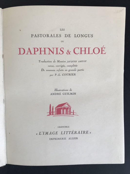 Les Pastorales de Longus ou Daphnis & Chloé, Trad. J. Amyot-L'image littéraire