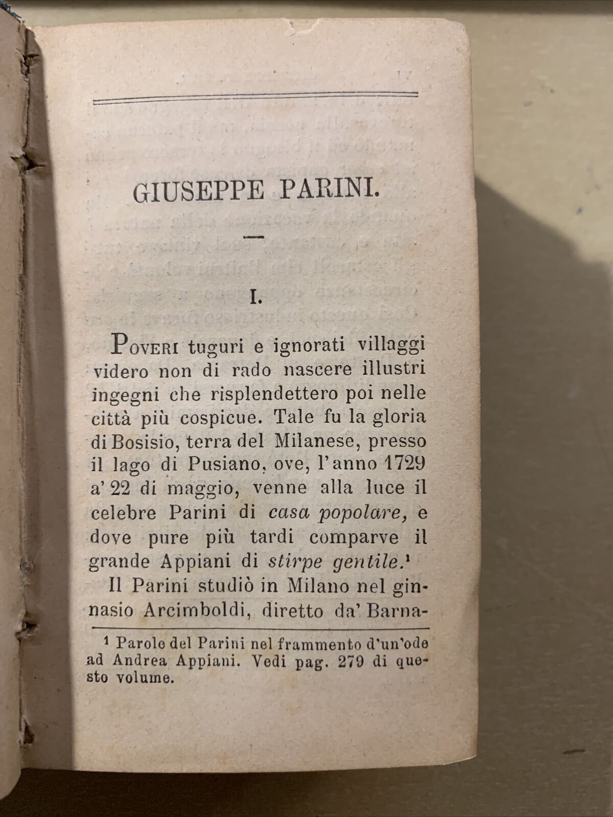 Poesie di Giuseppe Parini. seconda edizione 1884 Barbera editore Firenze