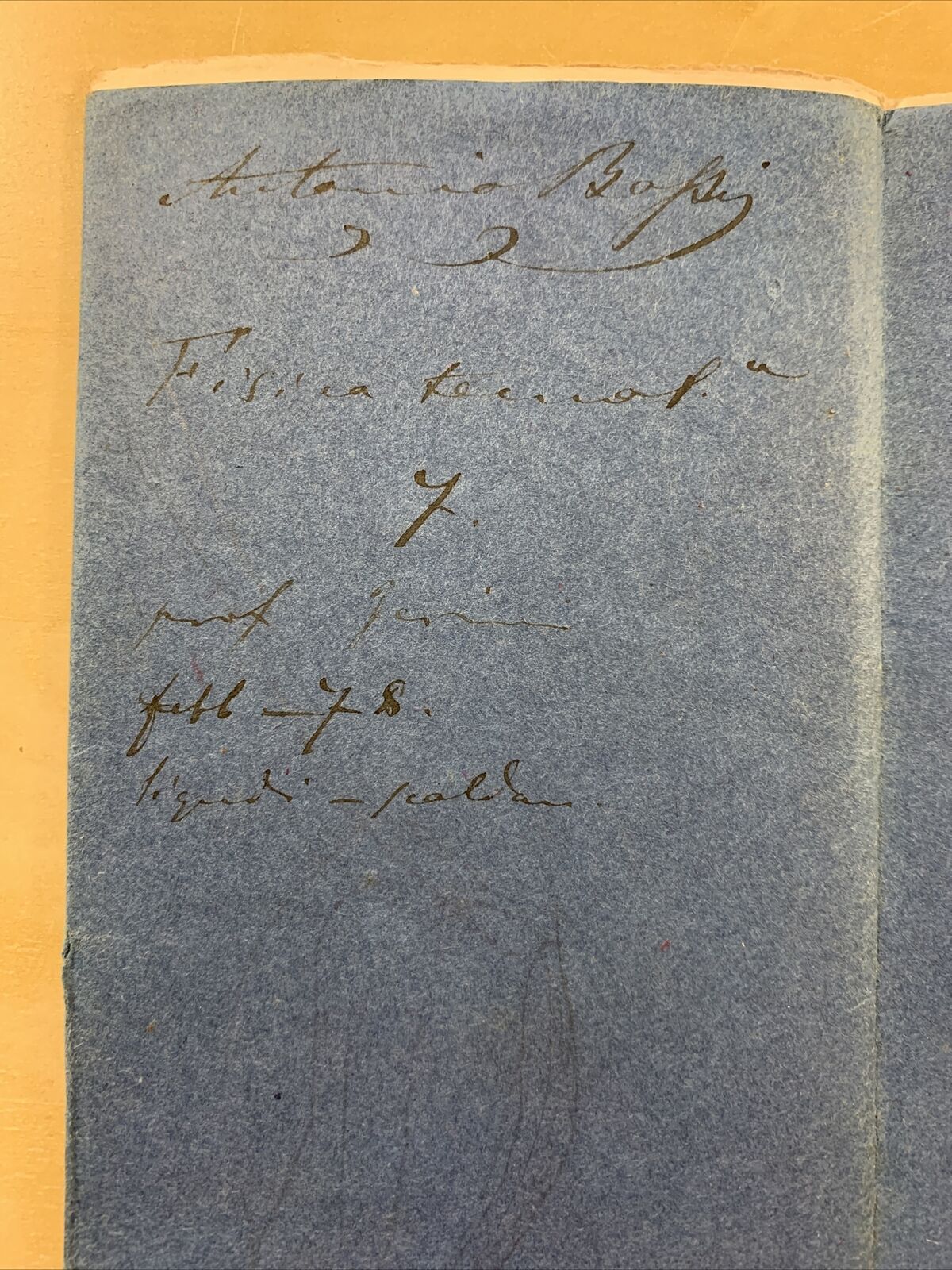 FISICA TECNOLOGICA Vecchio manoscritto Università di Pavia, 1878 appunti lezioni
