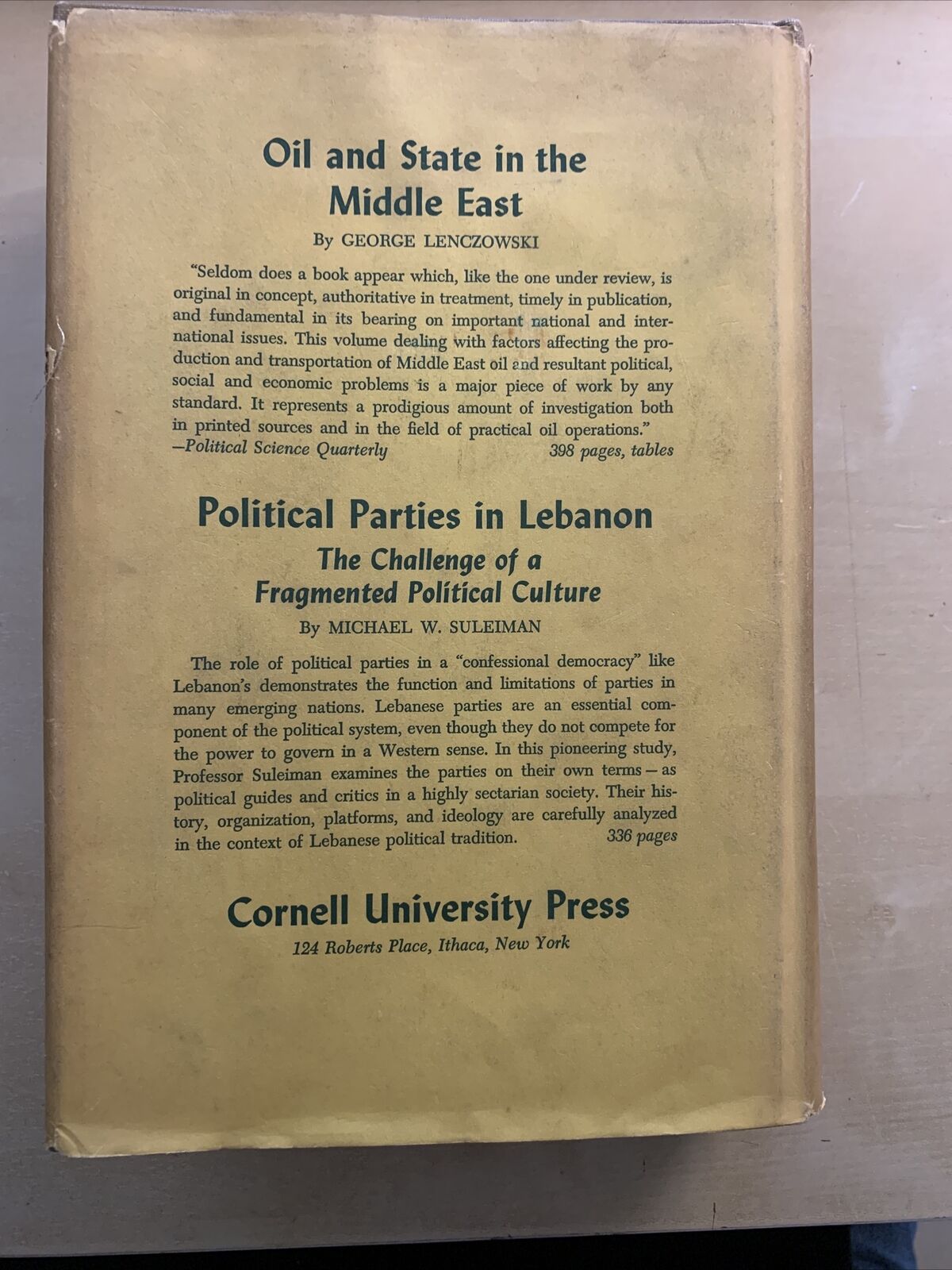 The middle east in world affairs - George Lenczowski. Cornell University 1962