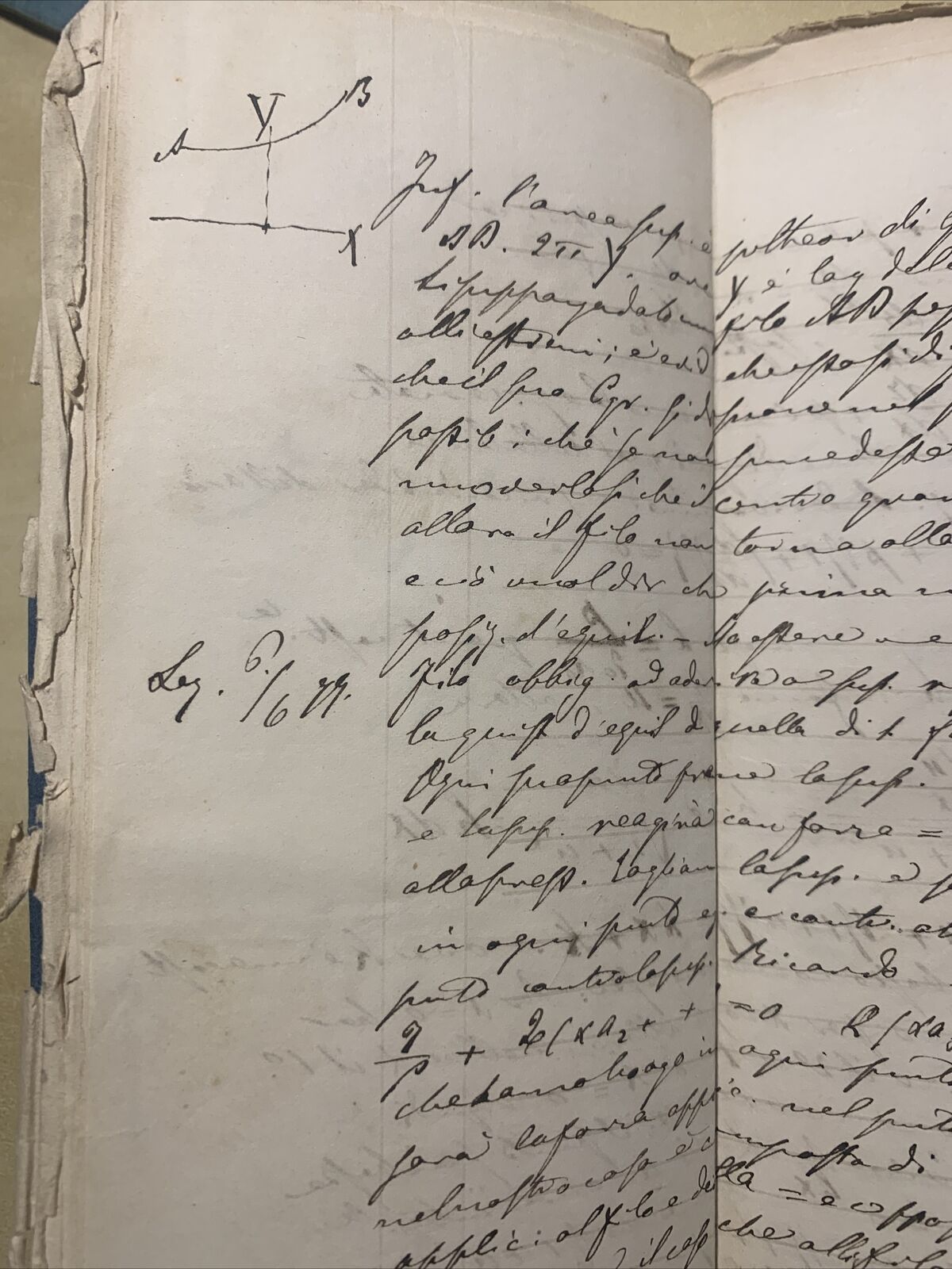 Antico Manoscritto Università di Pavia 1876. Lezione Carlo Formenti - Meccanica