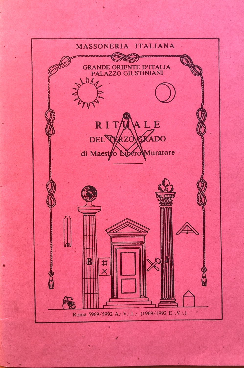 Rituale del terzo grado di Maestro libero muratore Massoneria Italiana 1992