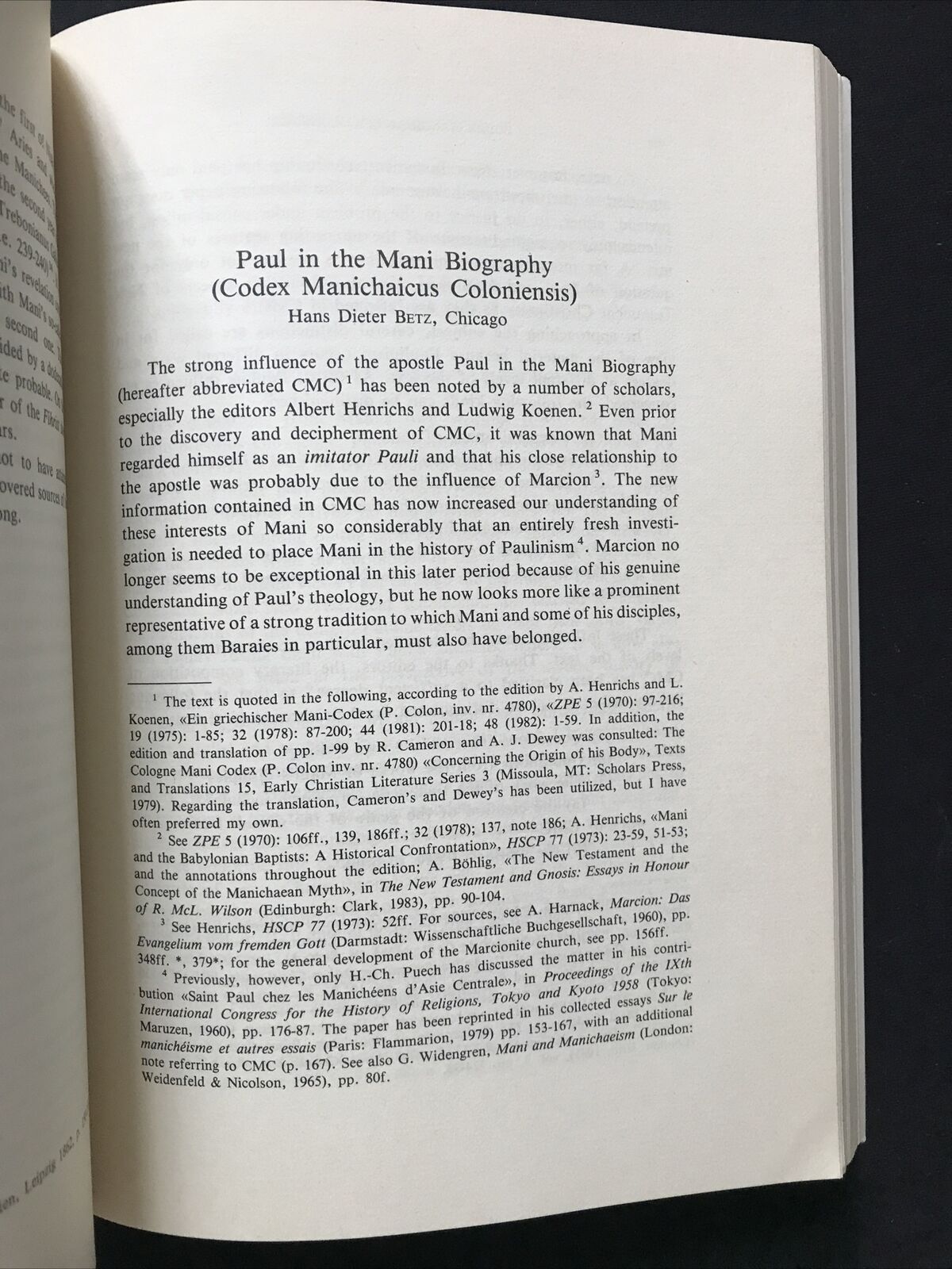 CODEX MANICHAICUS COLONIENSIS, marra editore 1986, simposio internazionale 1984#