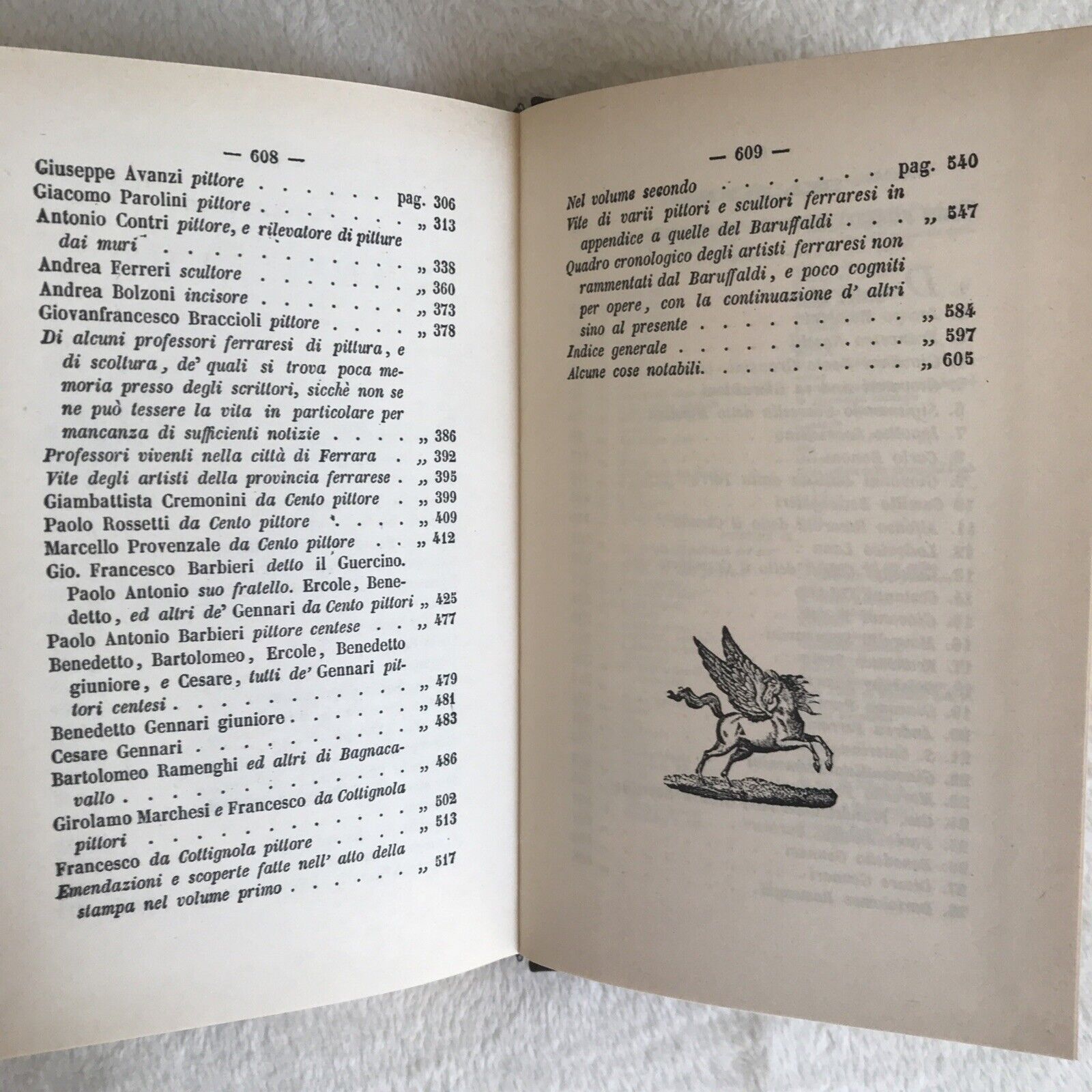 VITE DE' PITTORI E SCULTORI FERRARESI, Baruffaldi Girolamo, A. Forni ed. 2 VOLUM