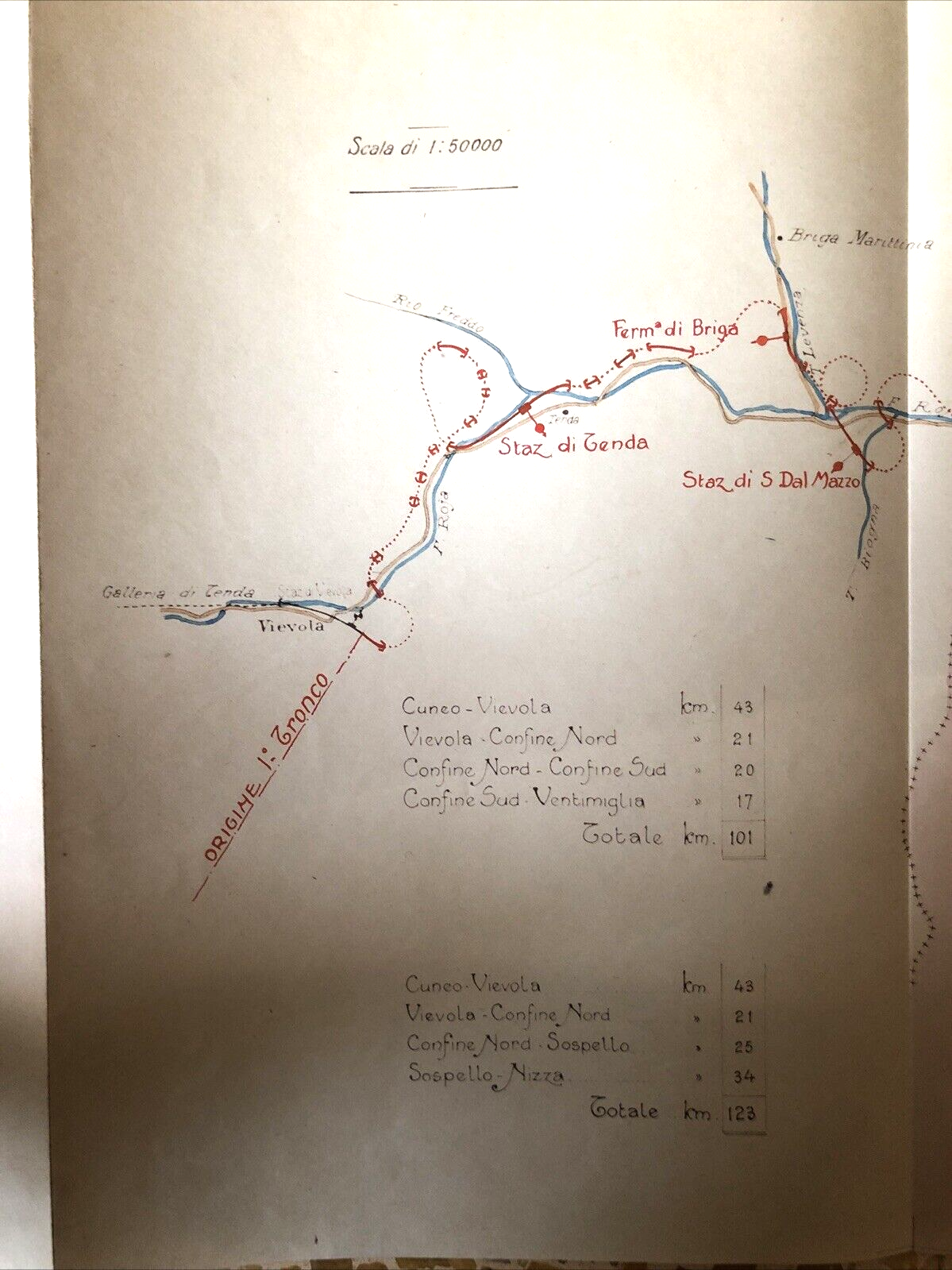 FERROVIE DELLO STATO linea Cuneo Ventimiglia, Vievola, valle della Roja