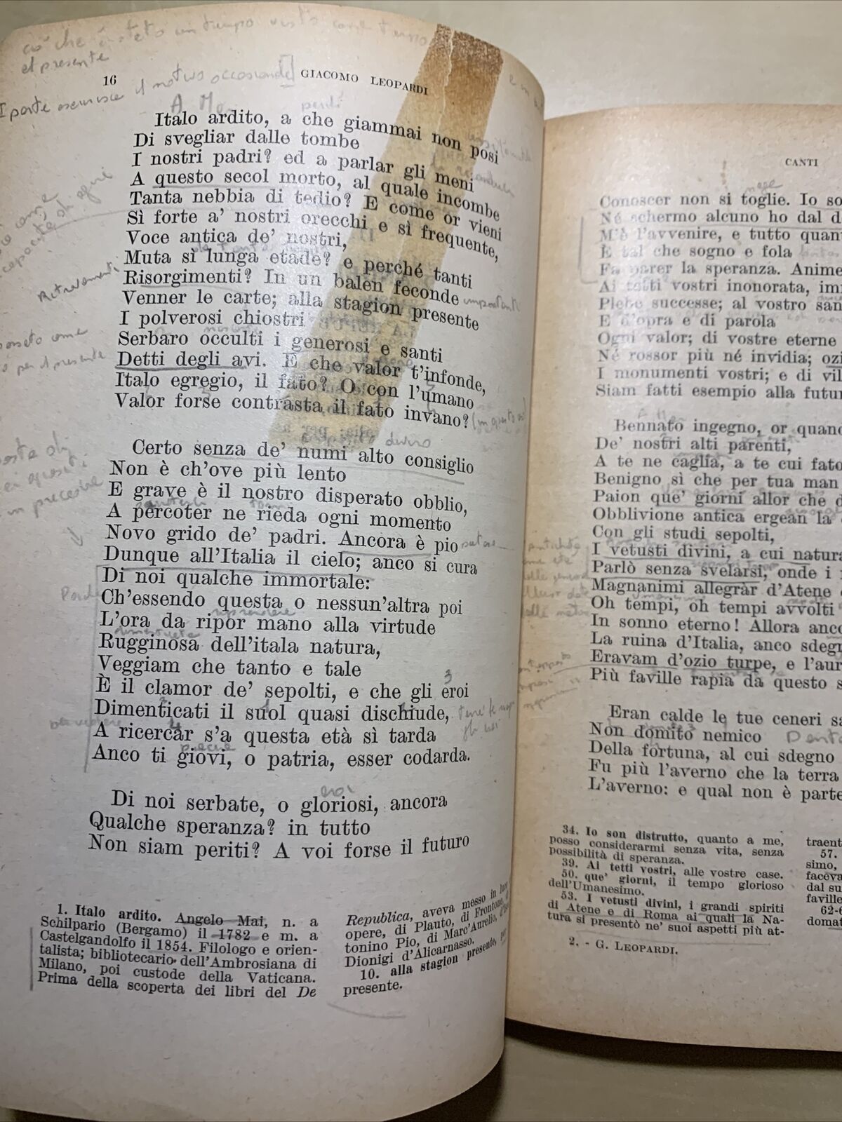 GIACOMO LEOPARDI - CANTI 1939, introduzione di E. Fusco ( autografo di Fusco)