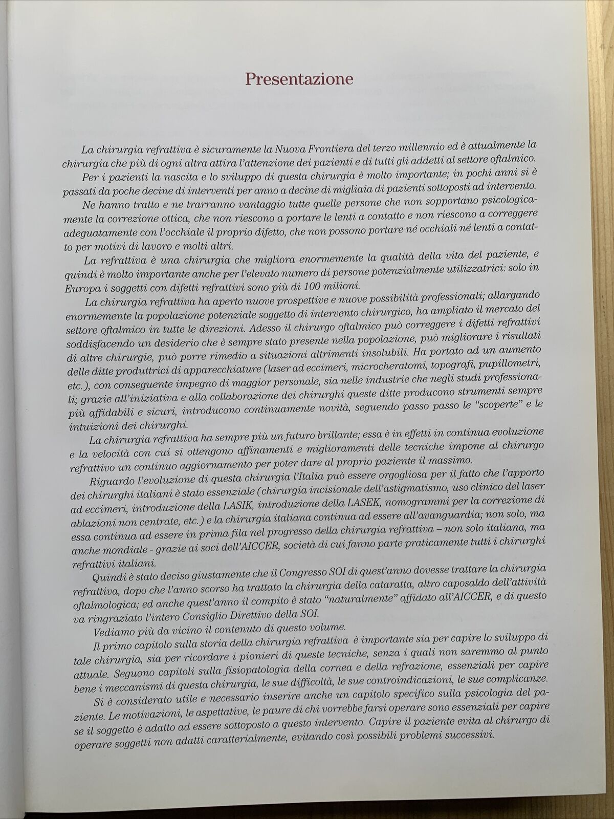 Chirurgia Refrattiva, Principi e Tecniche. Fabiano AICCER, OFTALMOLOGIA - 2000 #