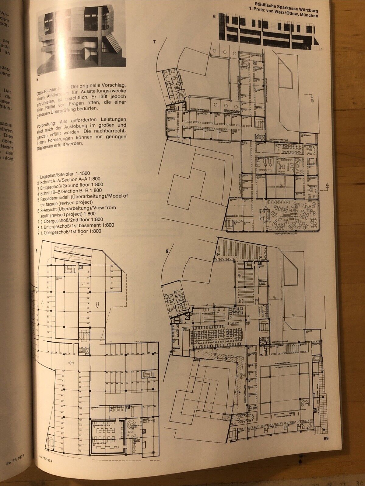 ARCHITEKTUR WETTBEWERBE 77 Sparkassen Banken. Banks ARCHITECTURE MAGAZINE 1974