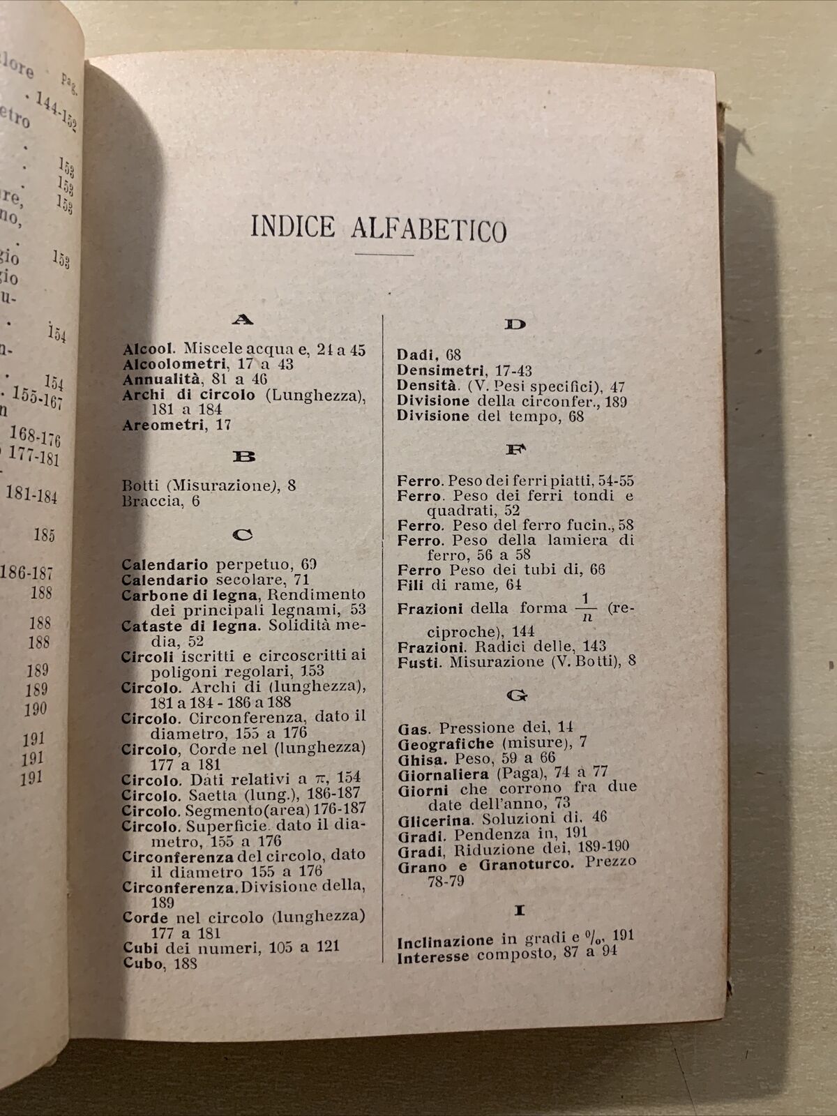 CONTI E CALCOLI FATTI - ing. I. Ghersi. Hoepli 1901