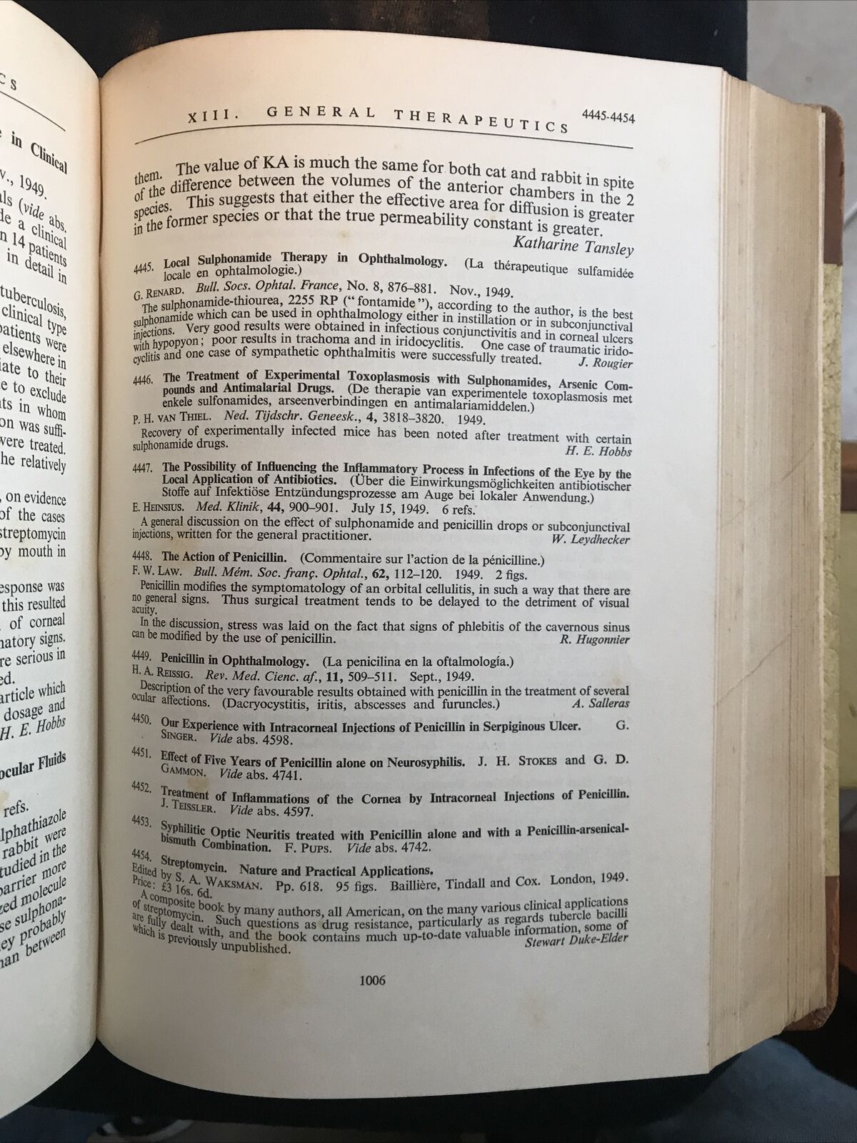 OPHTHALMIC LITERATURE - OFTALMOLOGIA 1949 Stewart Duke Elder voll. 3 pt.5-6-7