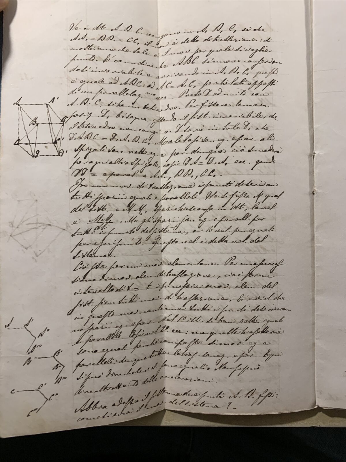 Antico Manoscritto Università di Pavia 1876, Meccanica Razionale, Carlo Formenti