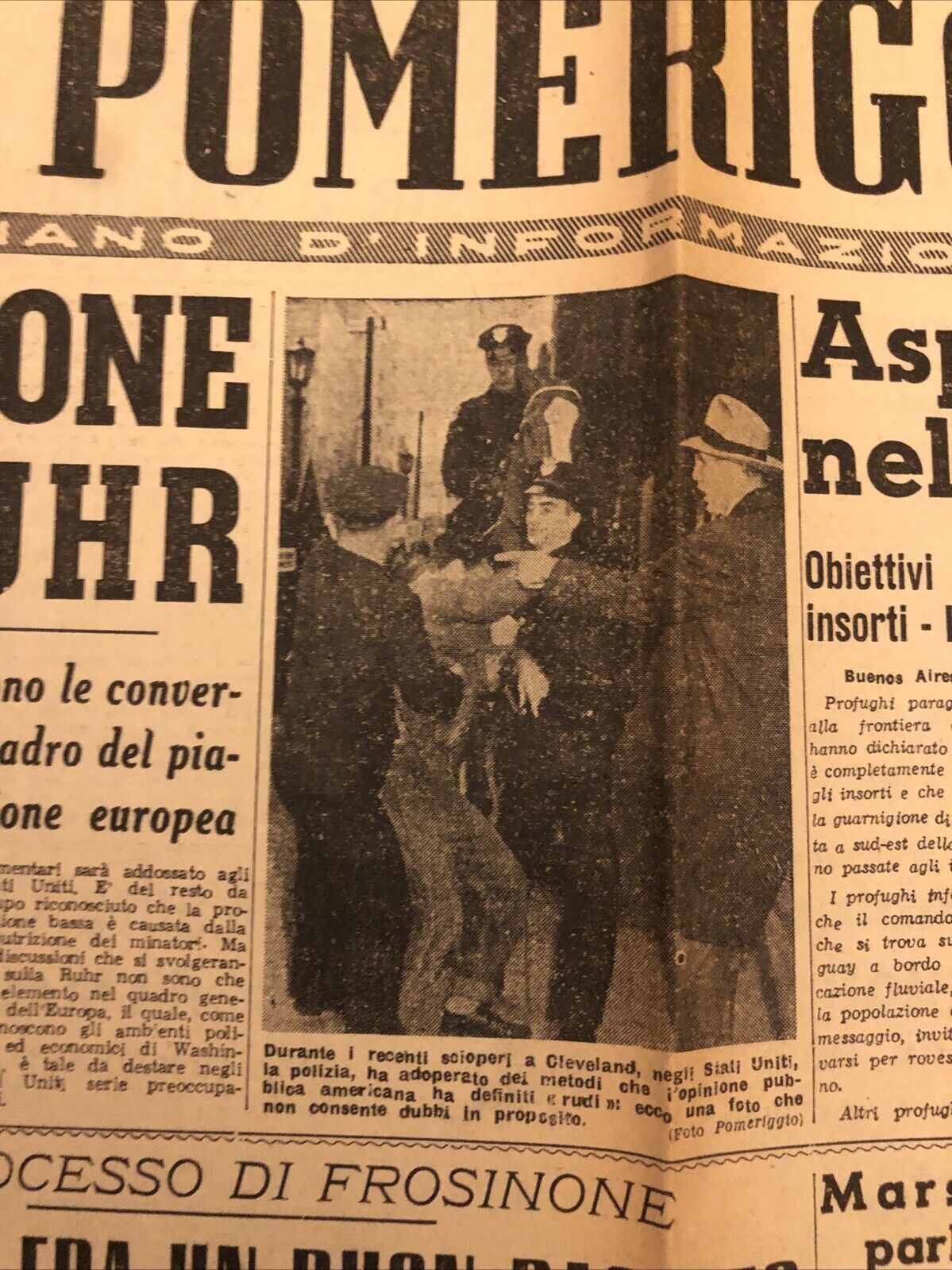 Ultima edizione Pomeriggio 5 agosto 1947 - Bologna sera. Piano Marshall