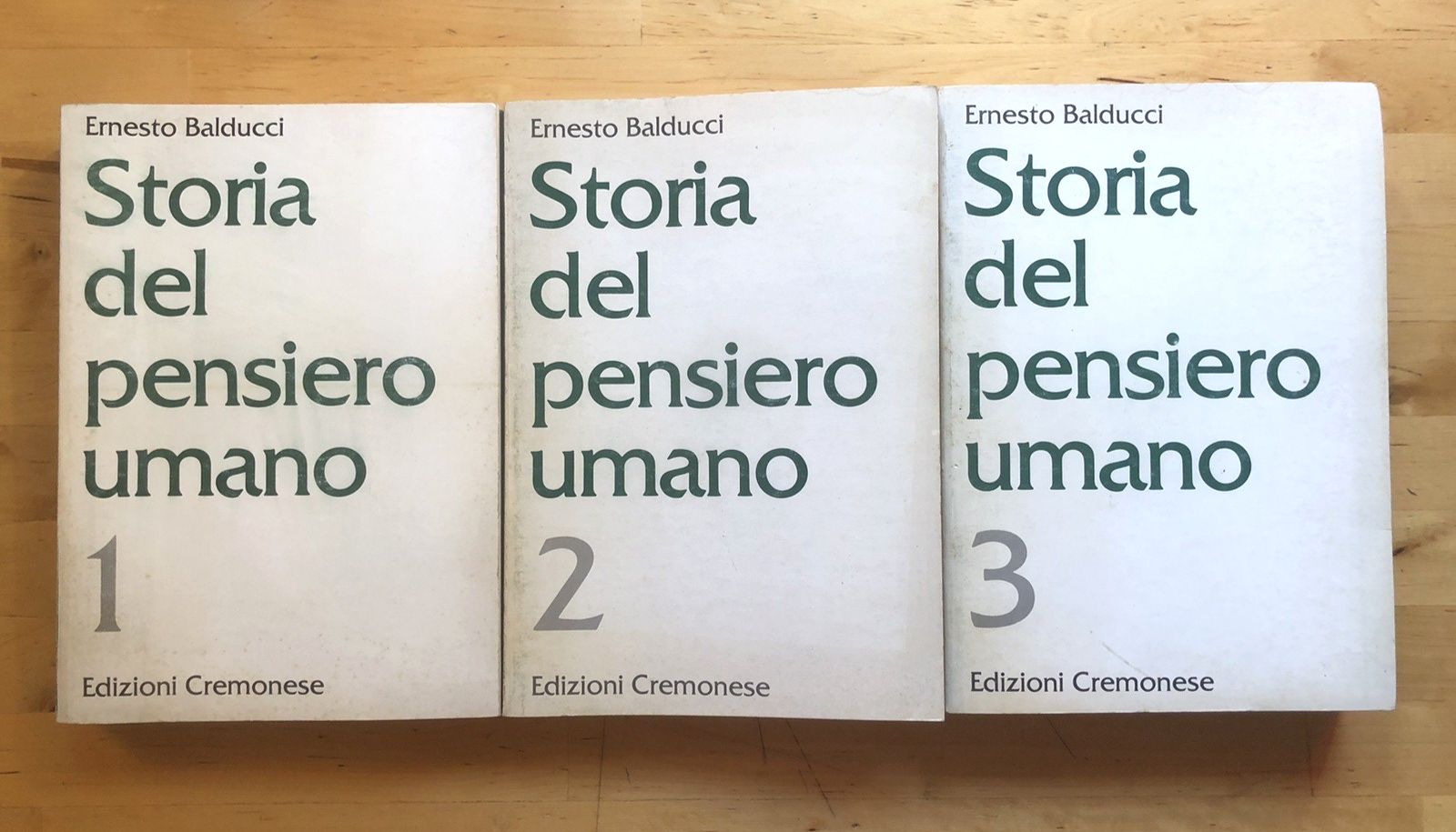 Storia del pensiero umano, Ernesto Balducci, Edizioni Cremonese 3 voll. 1986