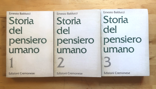 Storia del pensiero umano, Ernesto Balducci, Edizioni Cremonese 3 voll. 1986