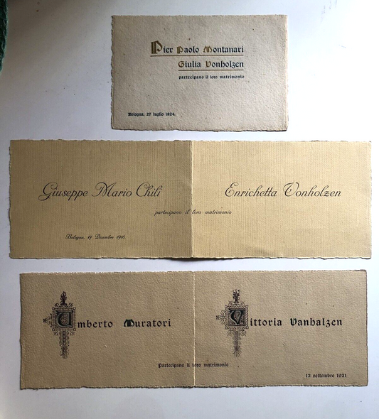 BIGLIETTI INVITO MATRIMONIO 1916 - 1924 -1921