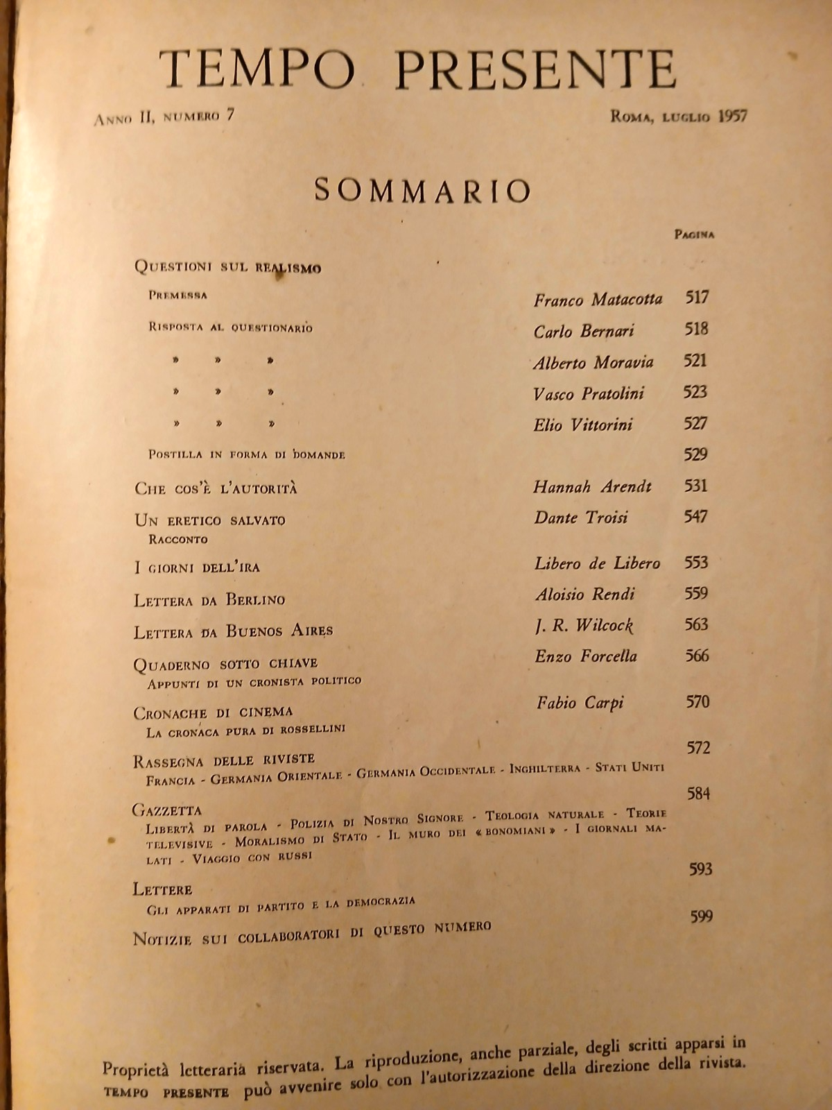 Tempo presente Questioni sul realismo Bernari Moravia Pratolini . . Carlo Antoni