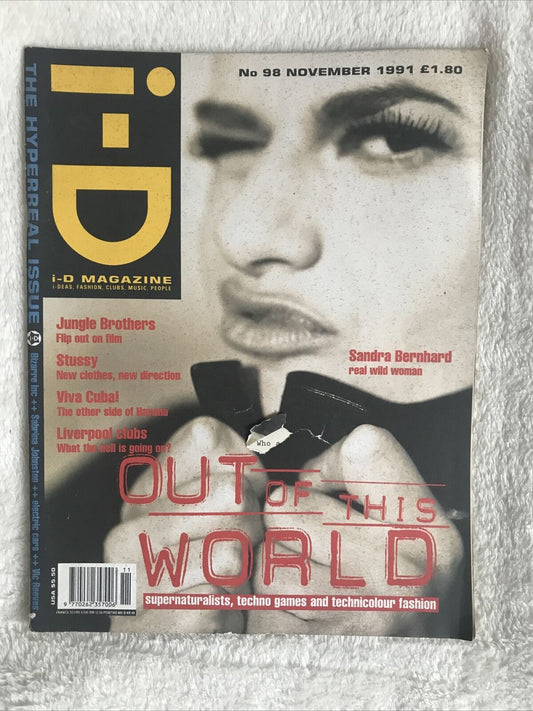 Vintage i-D Magazine n. 98 novembre 1991 Hyperreal Issue Sandra Bernhard
