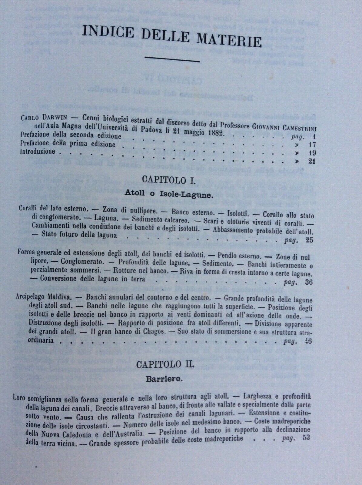 SULLA STRUTTURA DISPOSIZIONE DEI BANCHI DI CORALLO, DARWIN, UNIONE TIPOGRAFICO