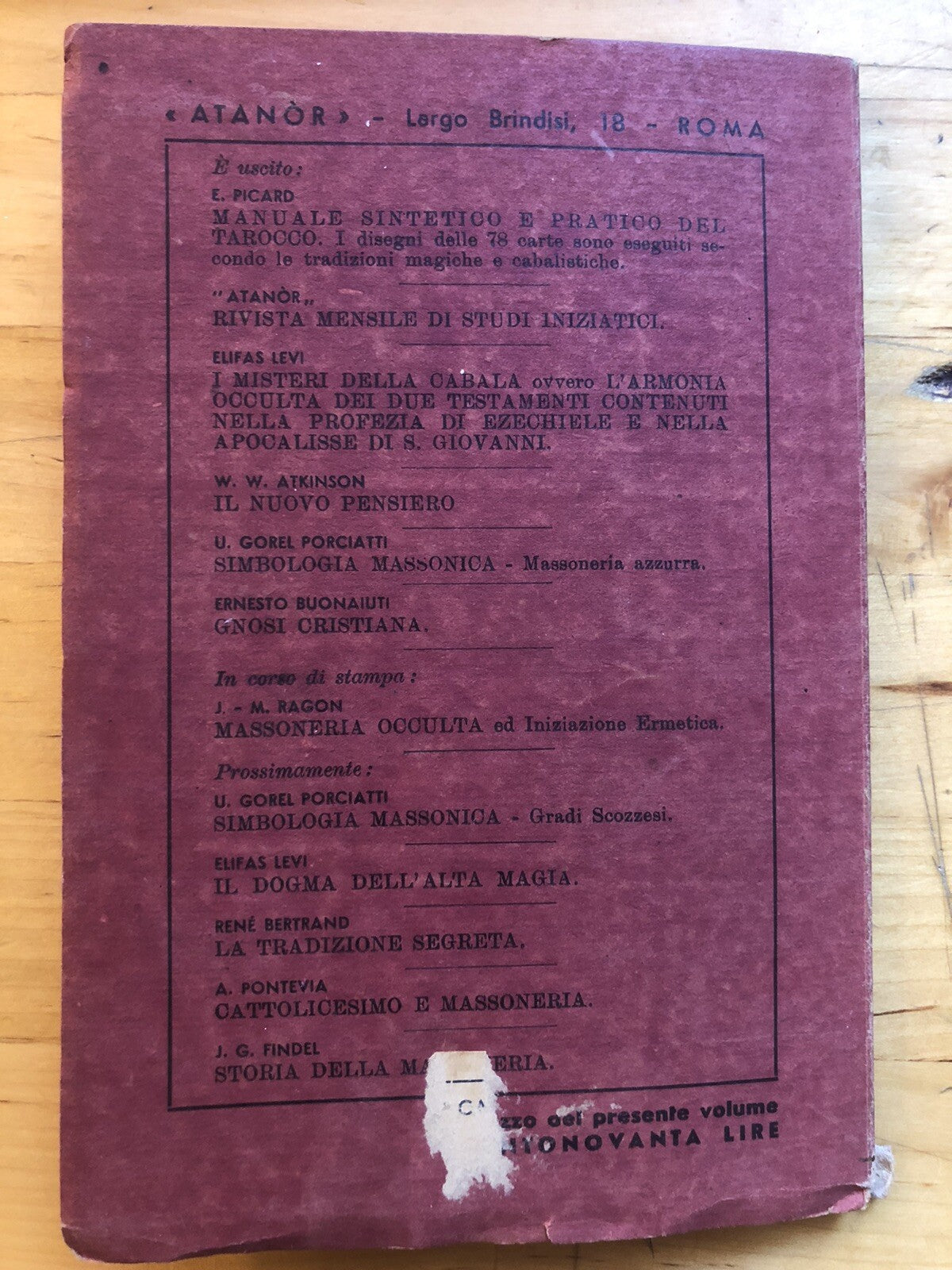 Le charte fondamentali della Universale massoneria di rito soczzese, Atanòr 1947