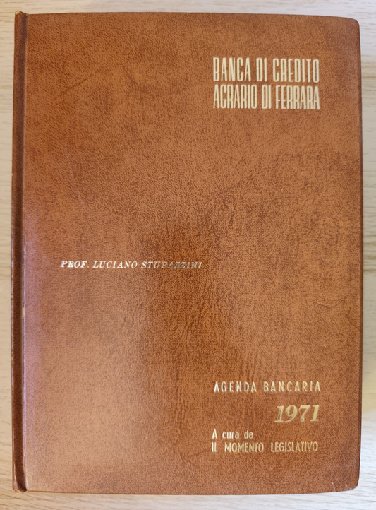 Agenda bancaria Banca di credito agrario di Ferrara, Luciano Stupazzini 1971