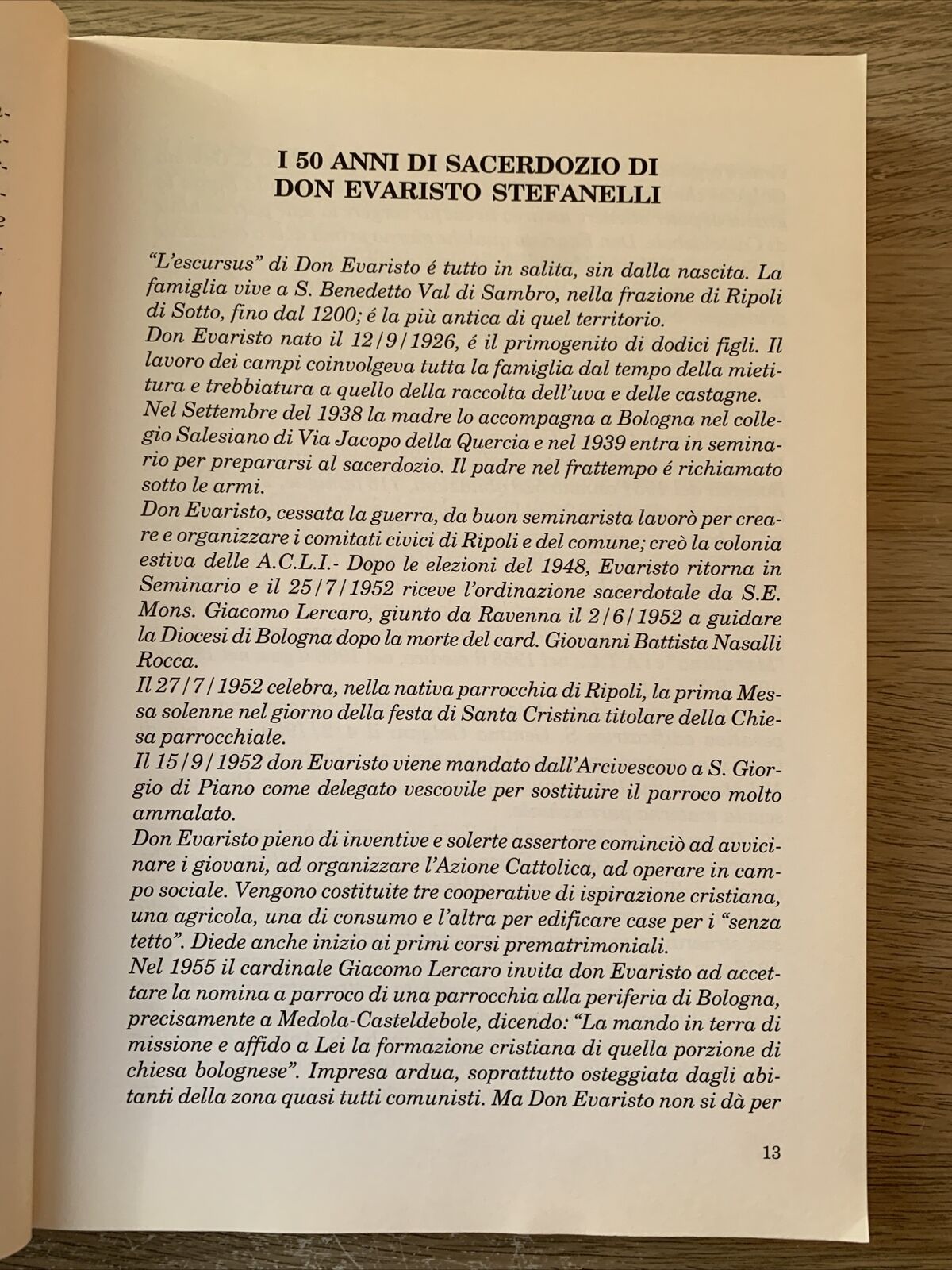 Spigolature nei cinquant' anni di sacerdozio, Stefanelli d. Evaristo 2001